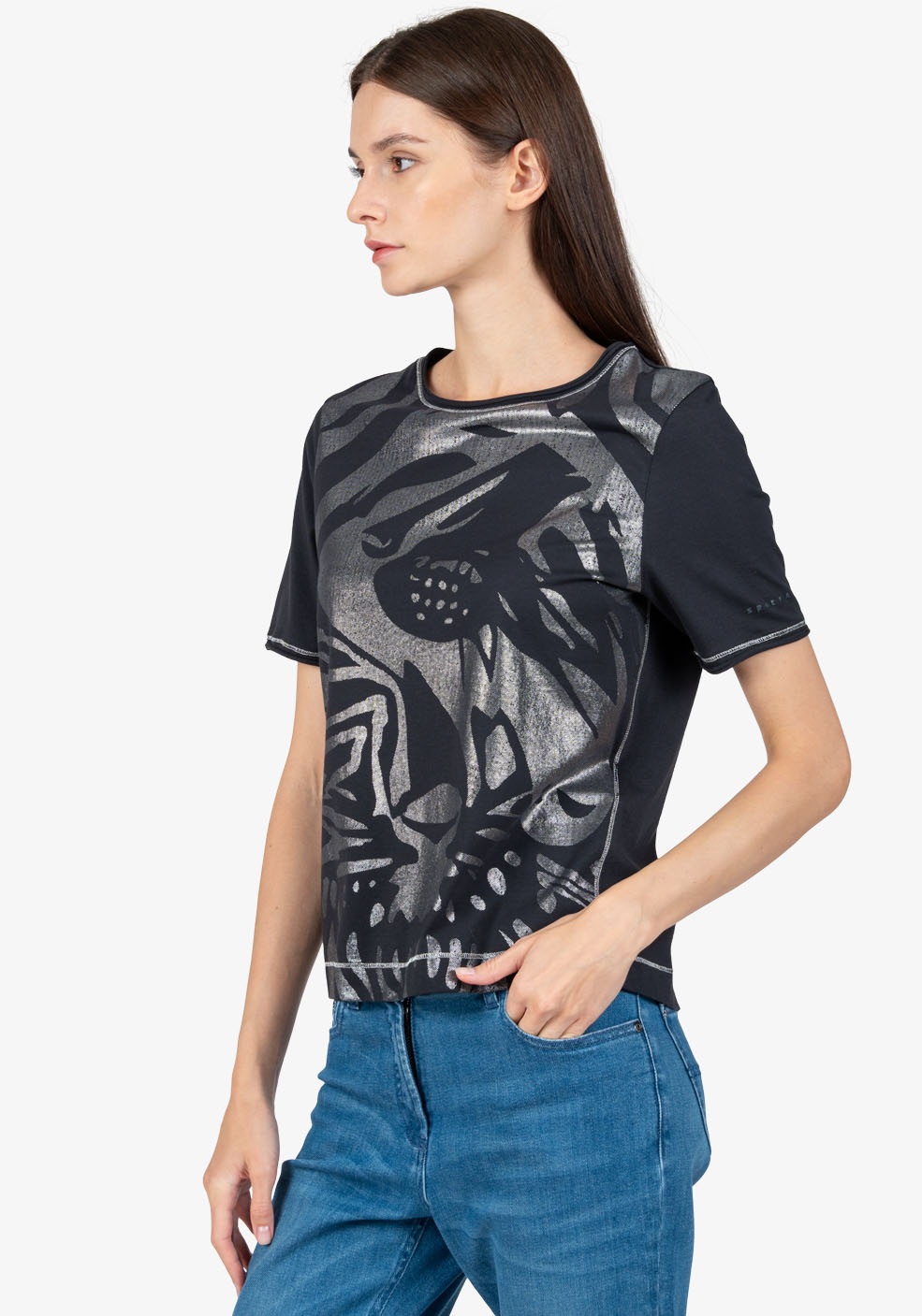 Sportalm Kitzbühel Rundhalsshirt mit Folienglanzdruck günstig online kaufen