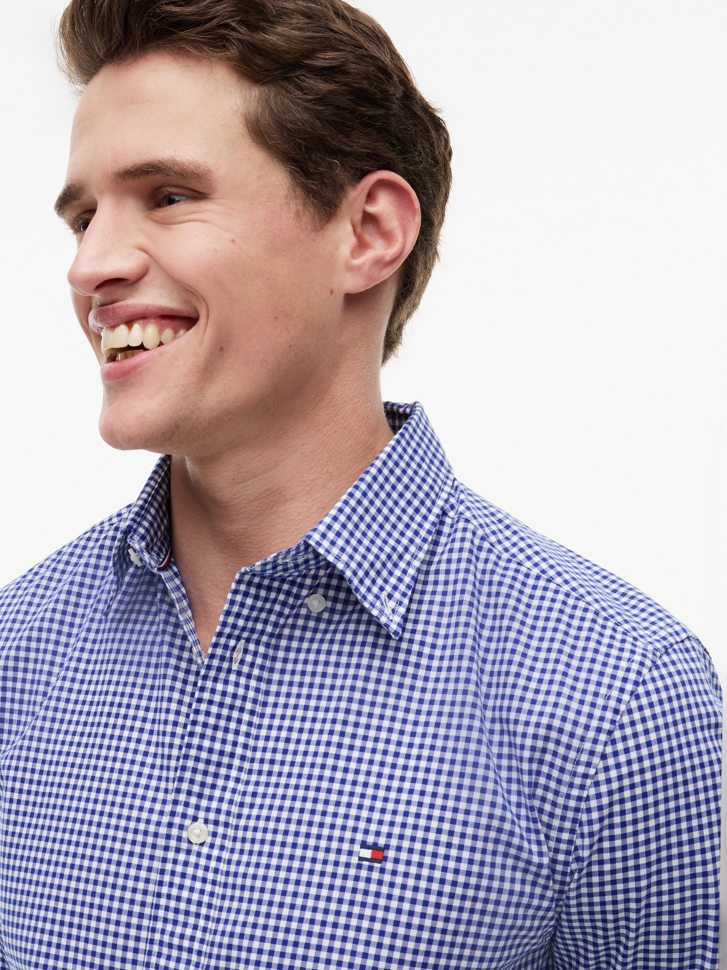 Tommy Hilfiger Langarmhemd »FLEX POPLIN GINGHAM SHIRT« Regular Fit Flex Cotton Gingham