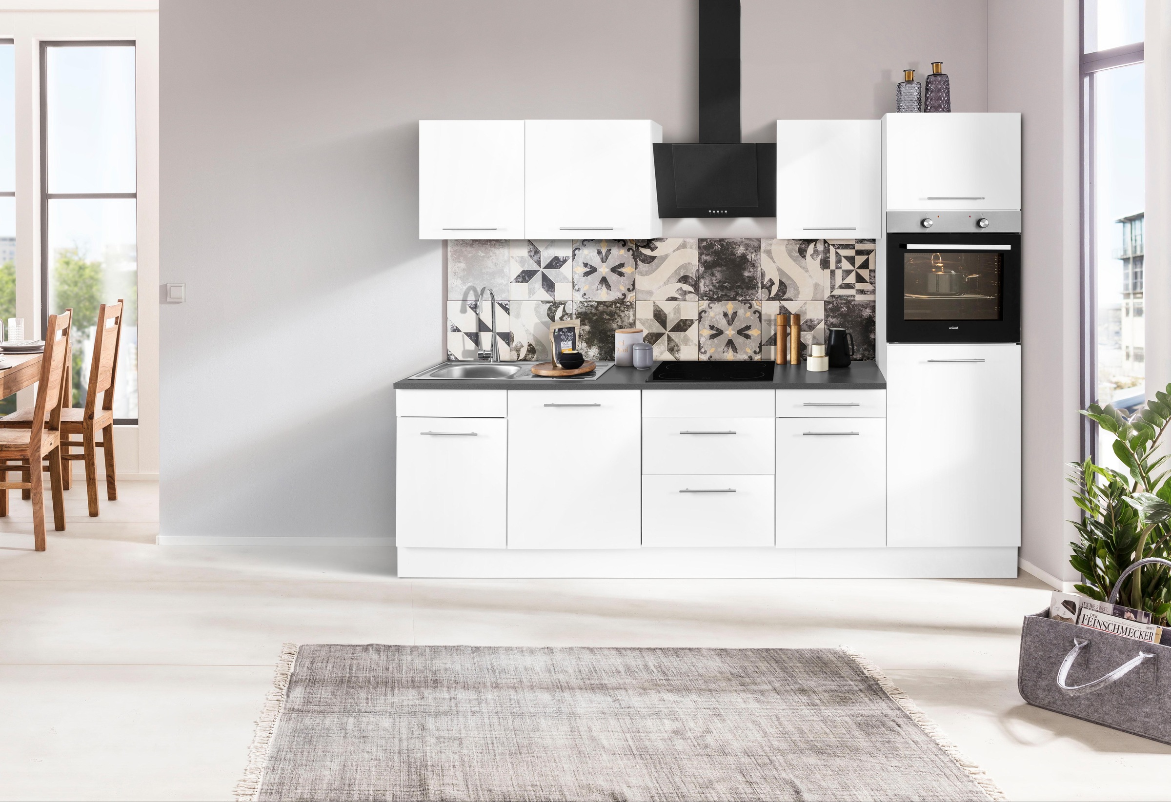 wiho Küchen Küchenzeile »Ela«, Breite 280 cm, Soft-Close-Funktion, höhenverstellbare Füße