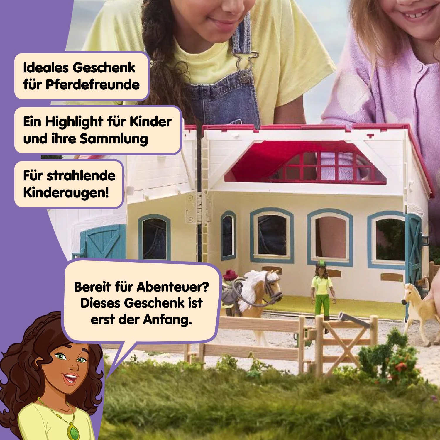 Schleich® Spielwelt »HORSE CLUB, Offenstall -Kleines Hufeisen (42703)« Made in Europe