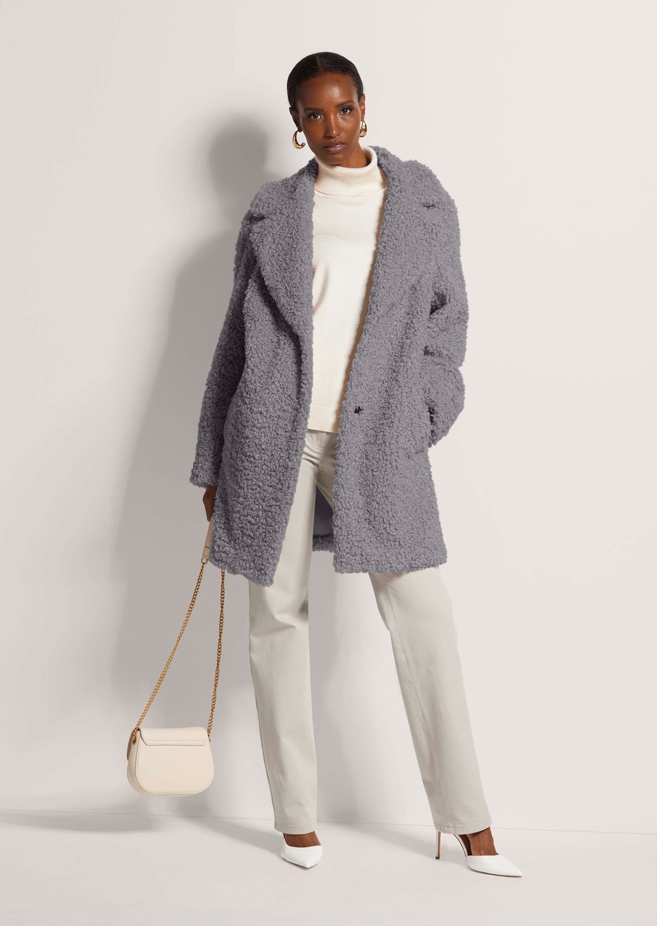 MADELEINE Langmantel »Mantel Webpelz-Mantel«