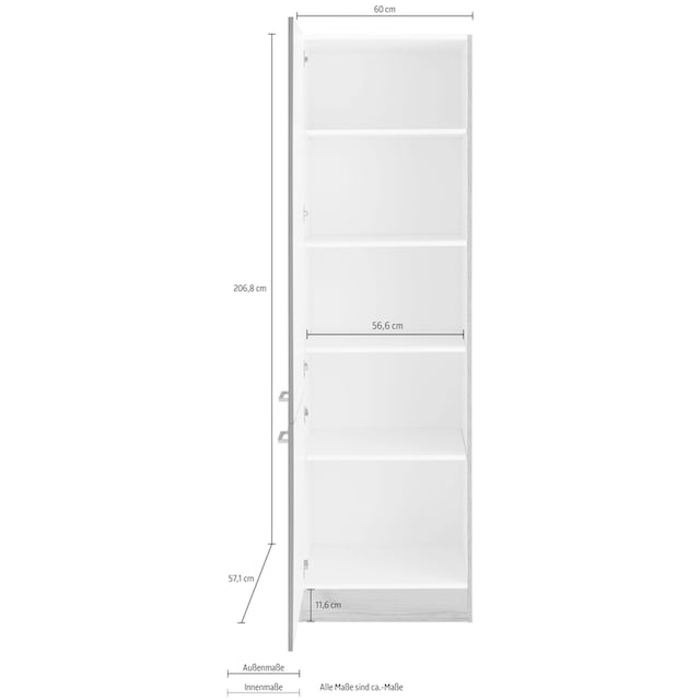 viel Hochschrank Breite kaufen Einlegeböden, cm, Stauraum 4 BAUR »Iver«, | mit OPTIFIT für 60