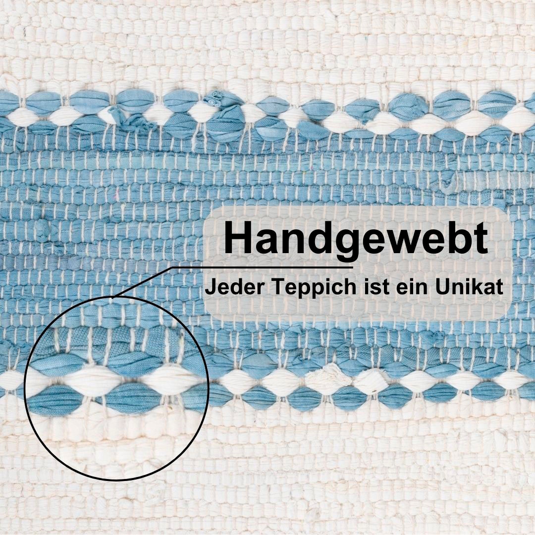 Myflair Möbel & Accessoires Teppich »Karim«, rechteckig, 10 mm Höhe, Handweb Teppich, gestreift, 90% Baumwolle, handgewebt, mit Fransen