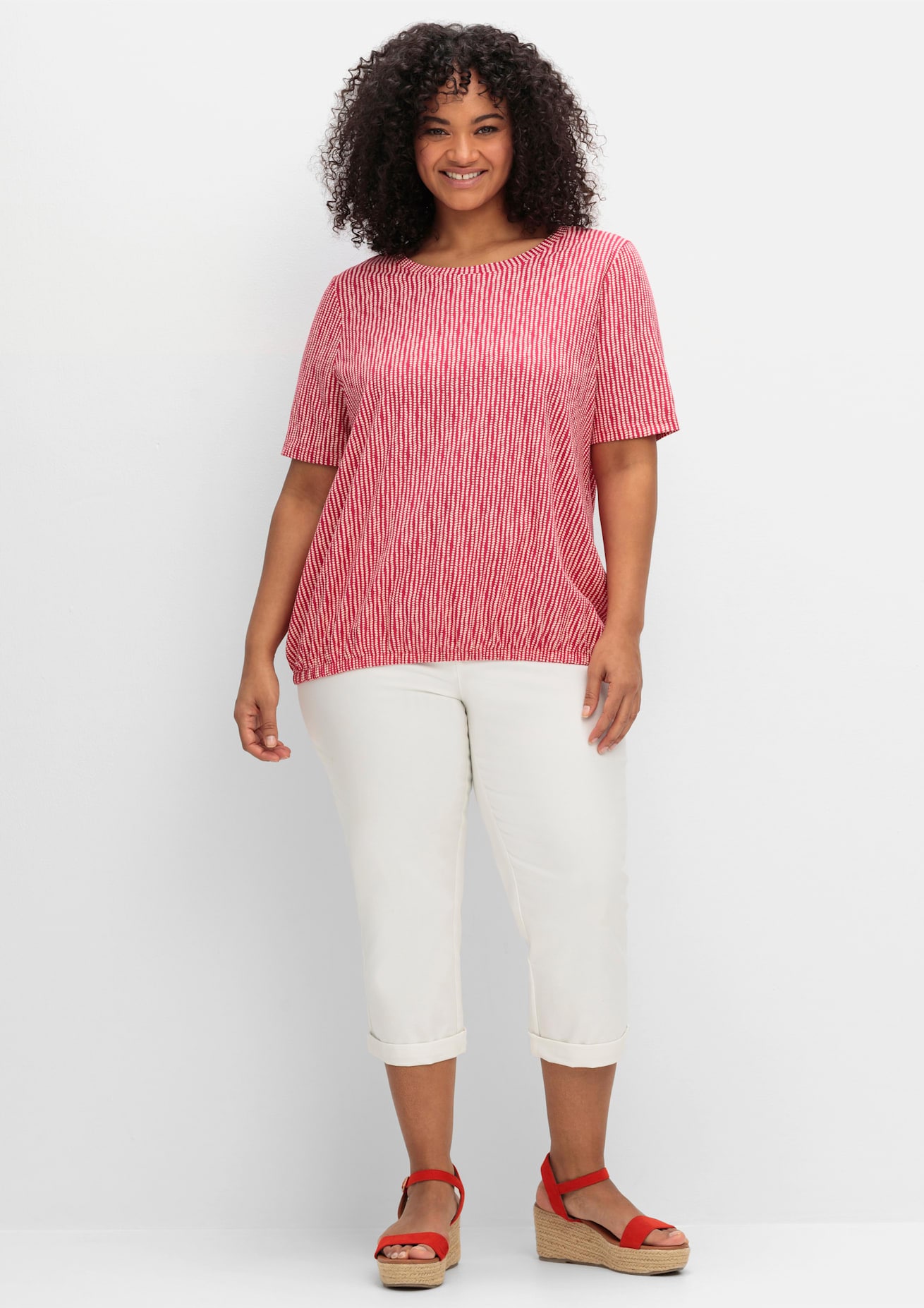 Sheego Kurzarmshirt "Rundhalsshirt", 1 Stk. günstig online kaufen