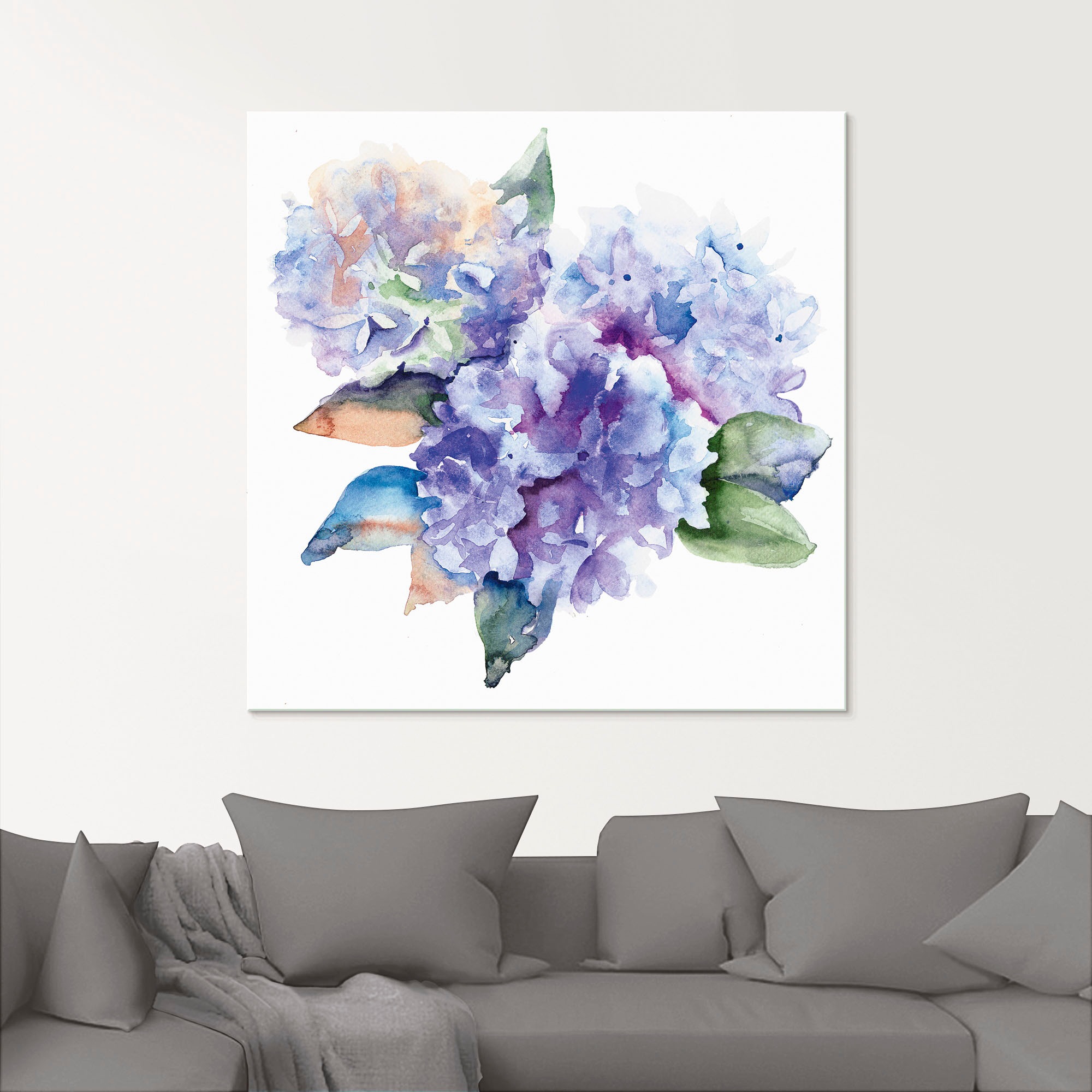 Artland Glasbild "Hortensien" Blumen 1 Stk. tlg. in verschiedenen Größen günstig online kaufen