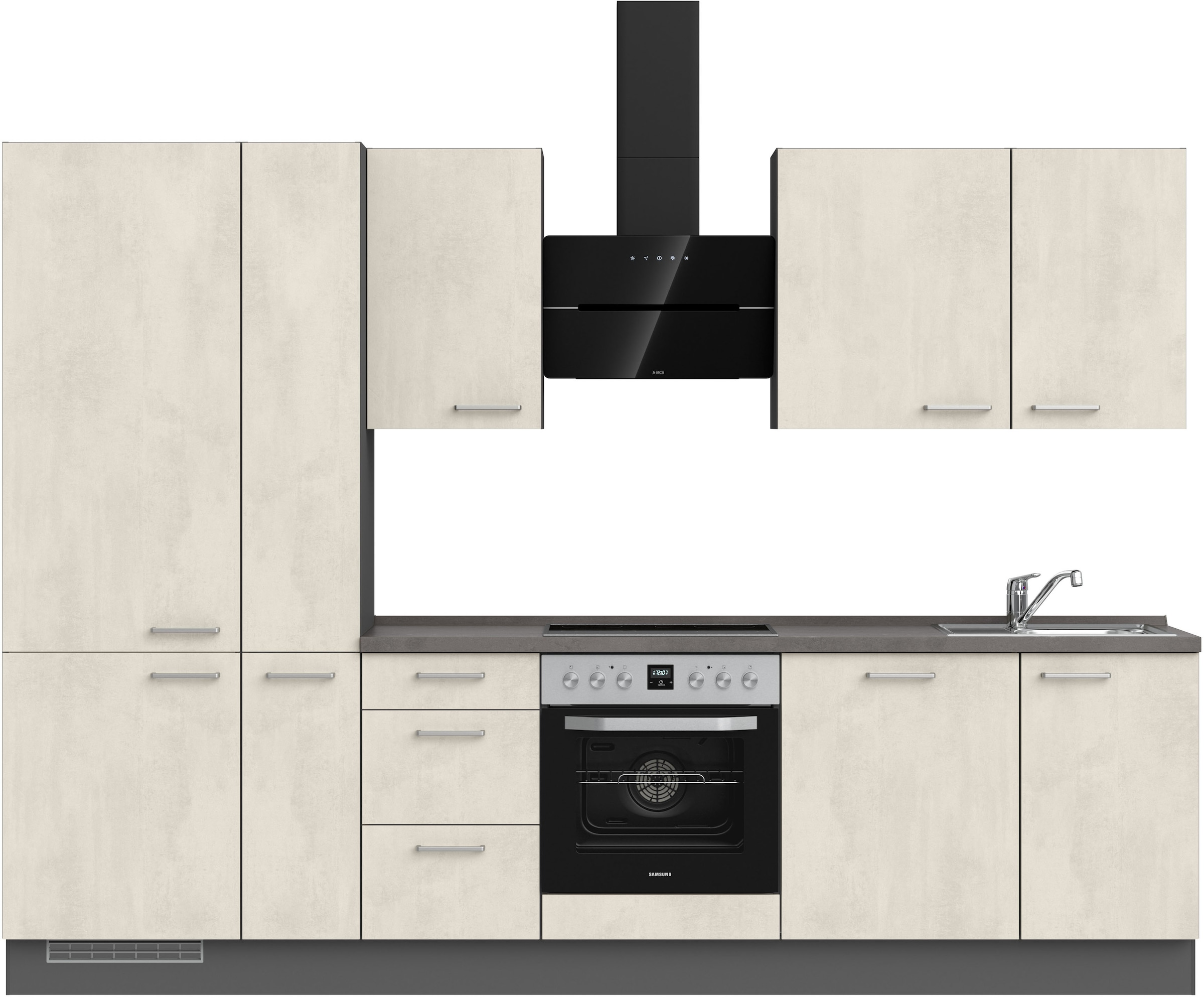 Küchenzeile »"Riva premium"«, vormontiert, Ausrichtung wählbar, Breite 300 cm, mit...
