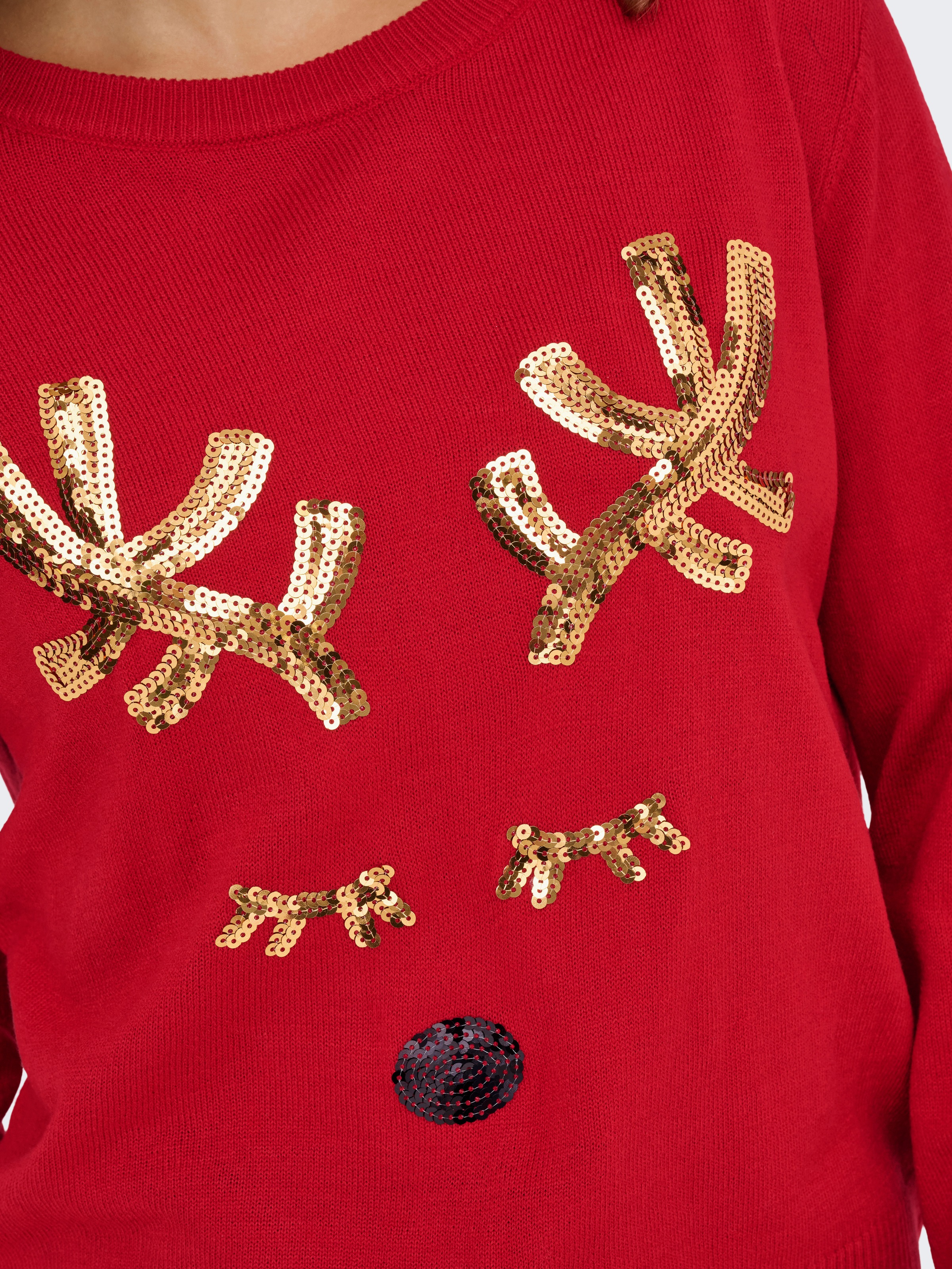 ONLY Weihnachtspullover "ONLXMAS SHINE LS ONECK KNT" günstig online kaufen