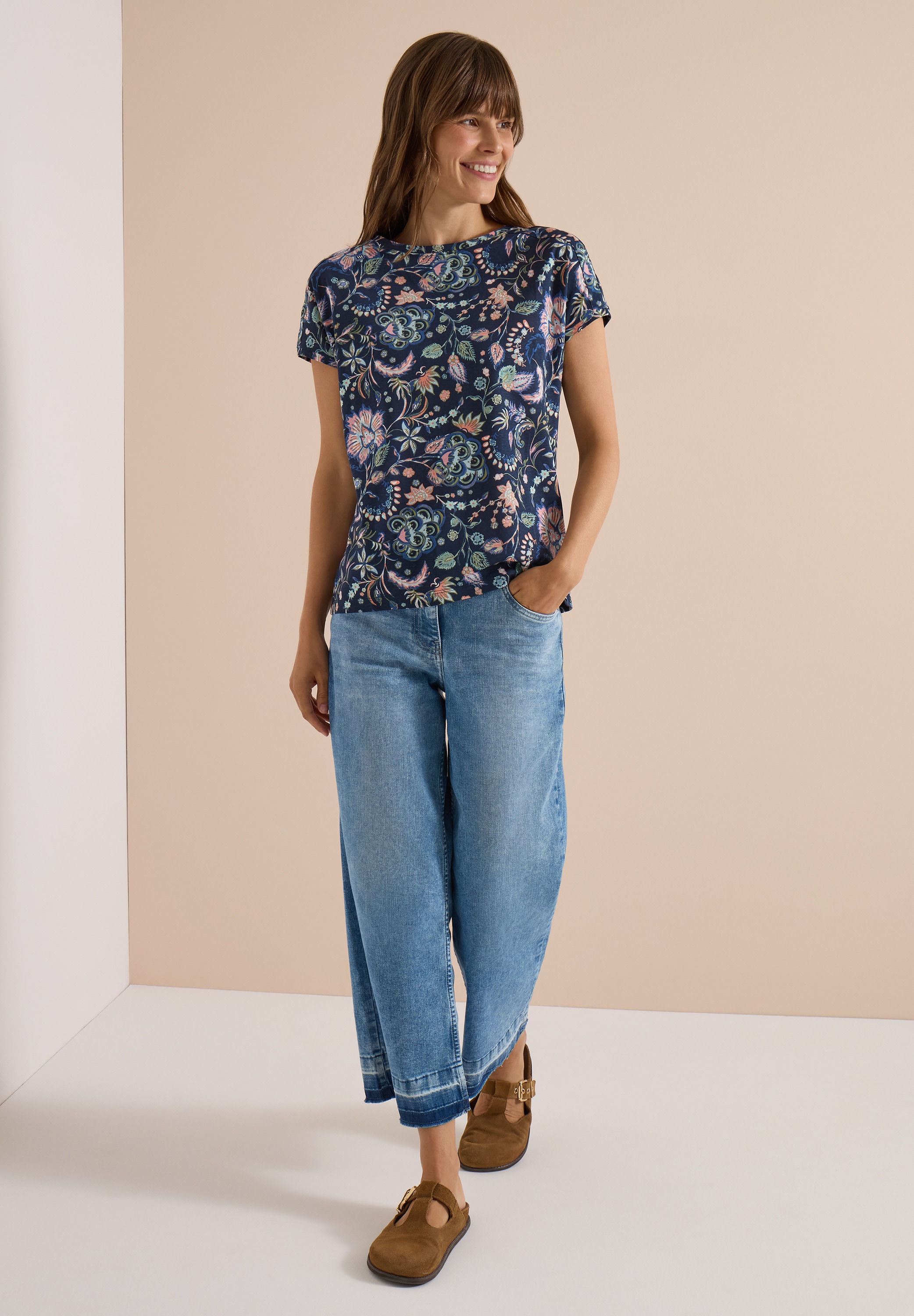 Cecil T-Shirt mit U-Boot-Ausschnitt