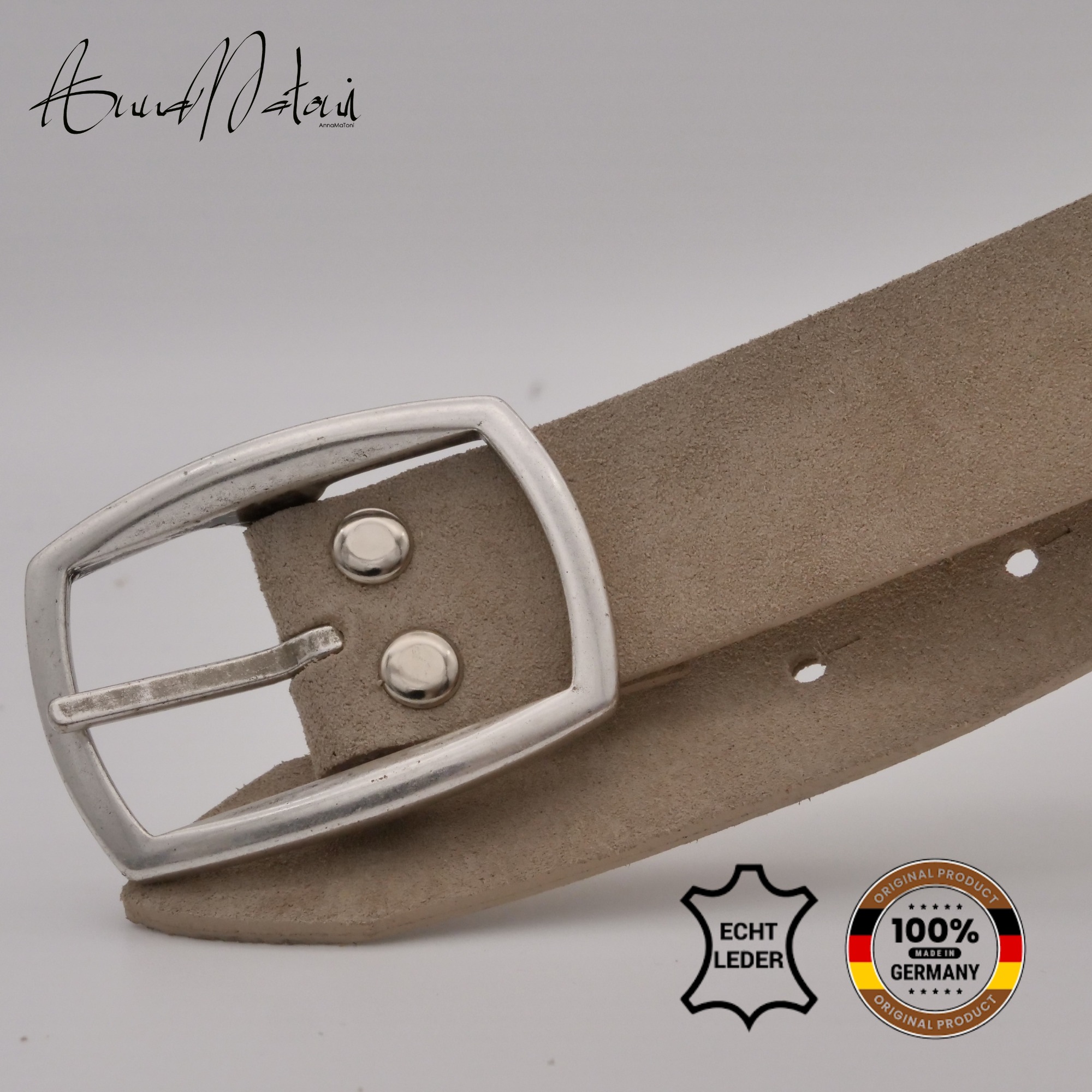 Thumbnail - AnnaMatoni Ledergürtel "AnnaMatoni Damen Ledergürtel in hochwertigem Velour Leder 3cm"