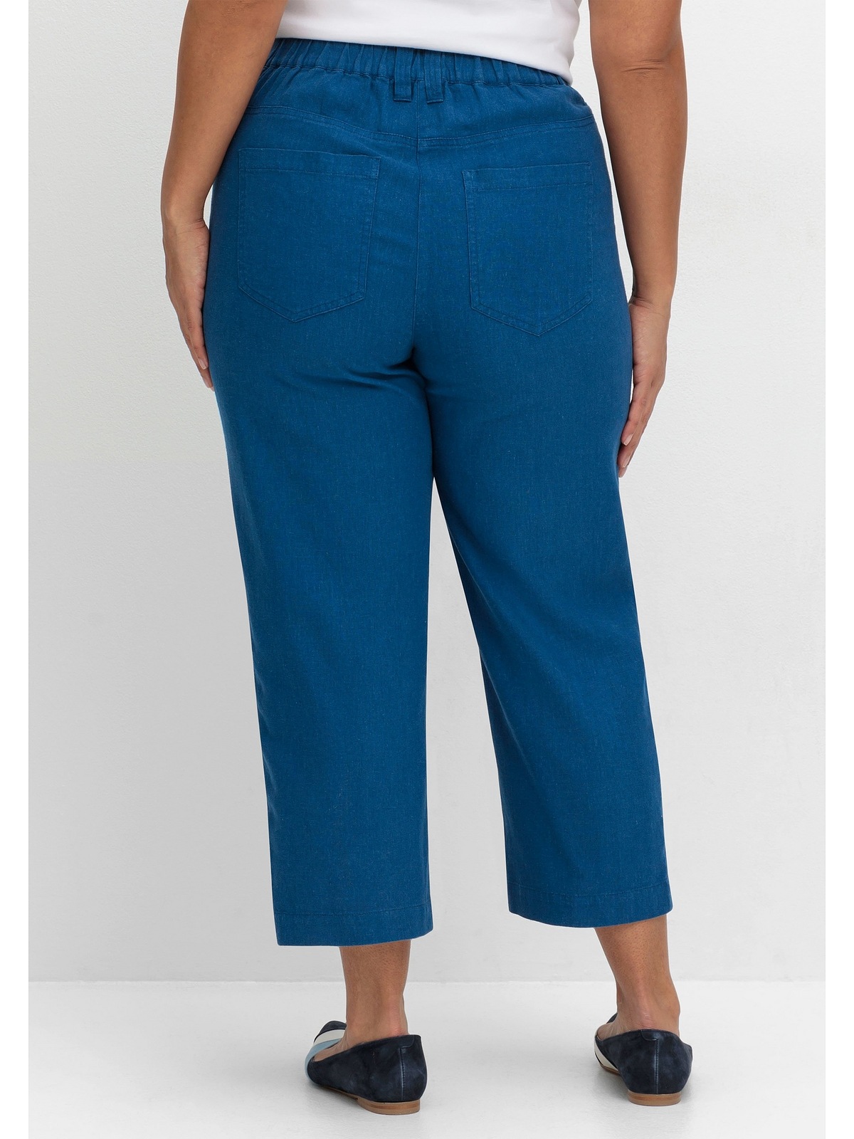Sheego 7/8-Hose "Große Größen", aus Leinen-Mix, mit Teilgummibund günstig online kaufen
