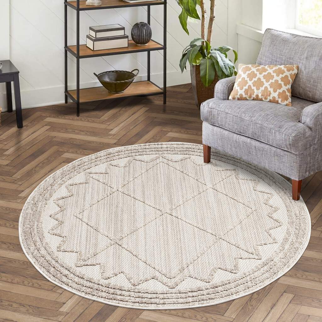 Carpet City Teppich "CLASICO 8931" rund 11 mm Höhe Kurzflor, Hochtief-Muste günstig online kaufen
