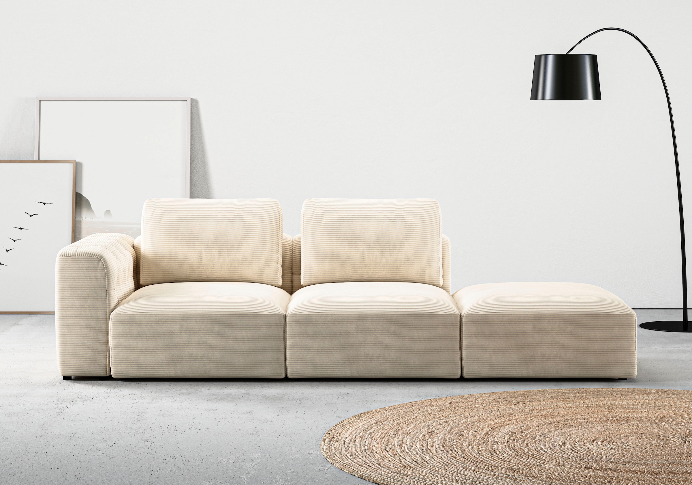 Home affaire Chaiselongue "Cushid" Modul-Sofa, bestehend aus 2-Sitzer und H günstig online kaufen