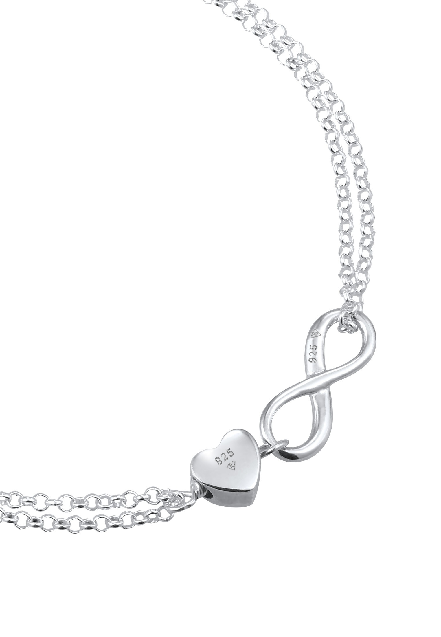 ELLI Herz Unendlichkeit Infinity Bracelet Silver 16cm 3