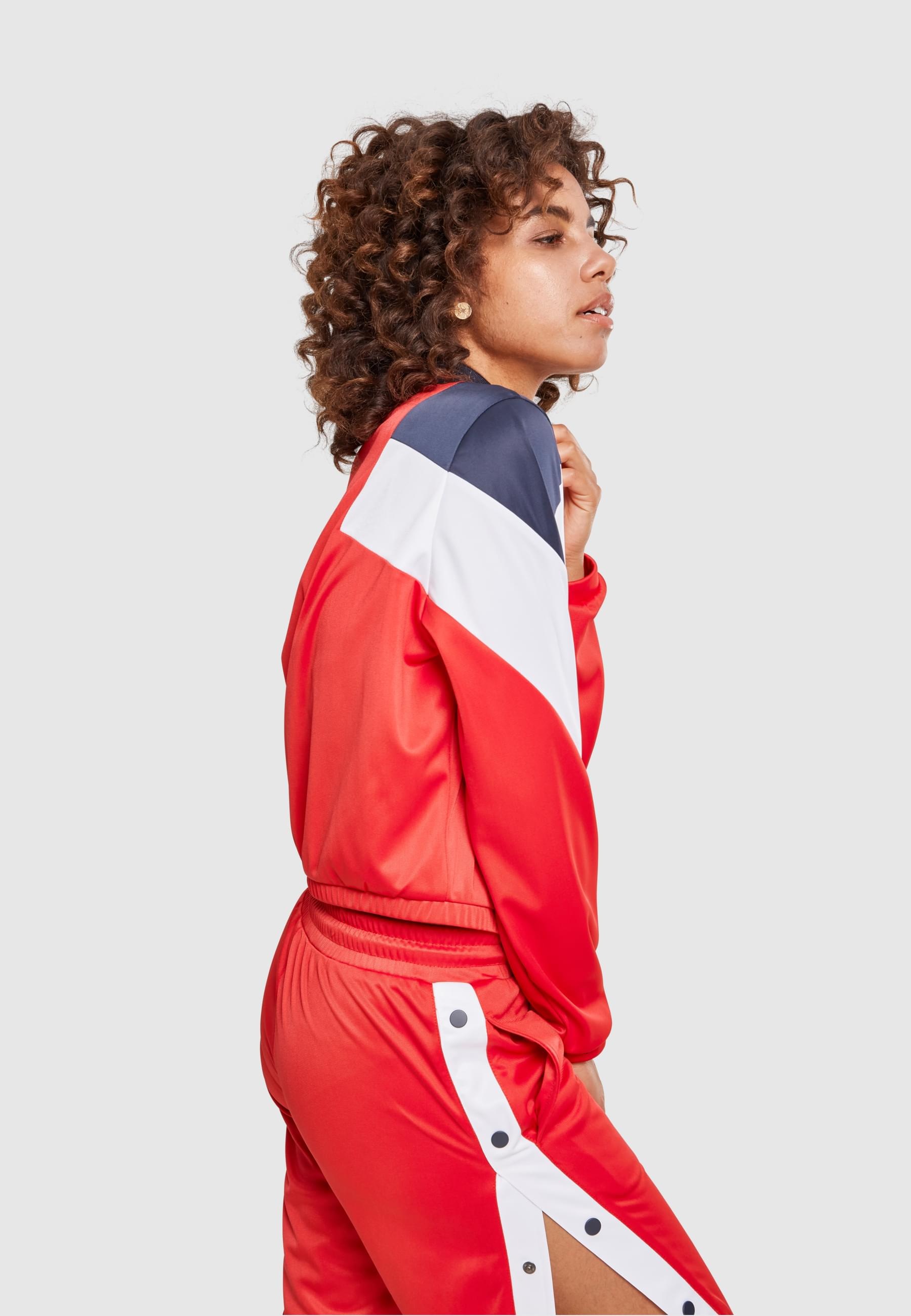 URBAN CLASSICS Allwetterjacke »Urban Classics Damen Ladies 3-Tone Track Jacket«, (1 St.), ohne Kapuze