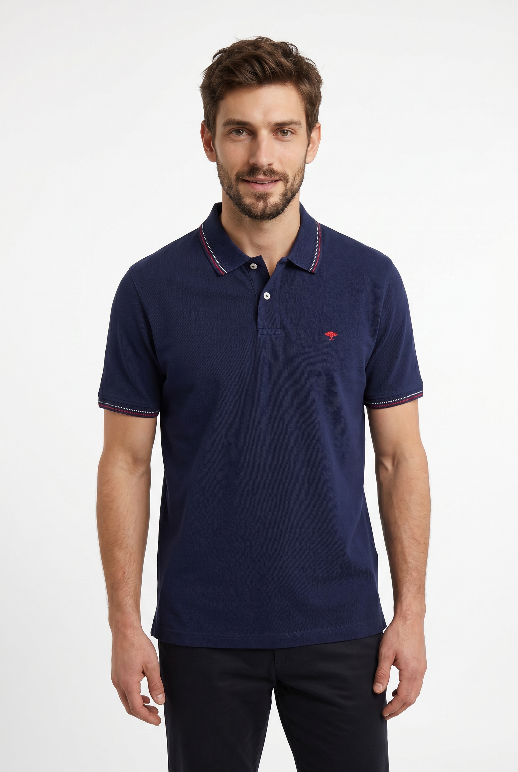 FYNCH-HATTON Poloshirt Regular fit, 2-Knopf-Form, mit Logo Stickerei