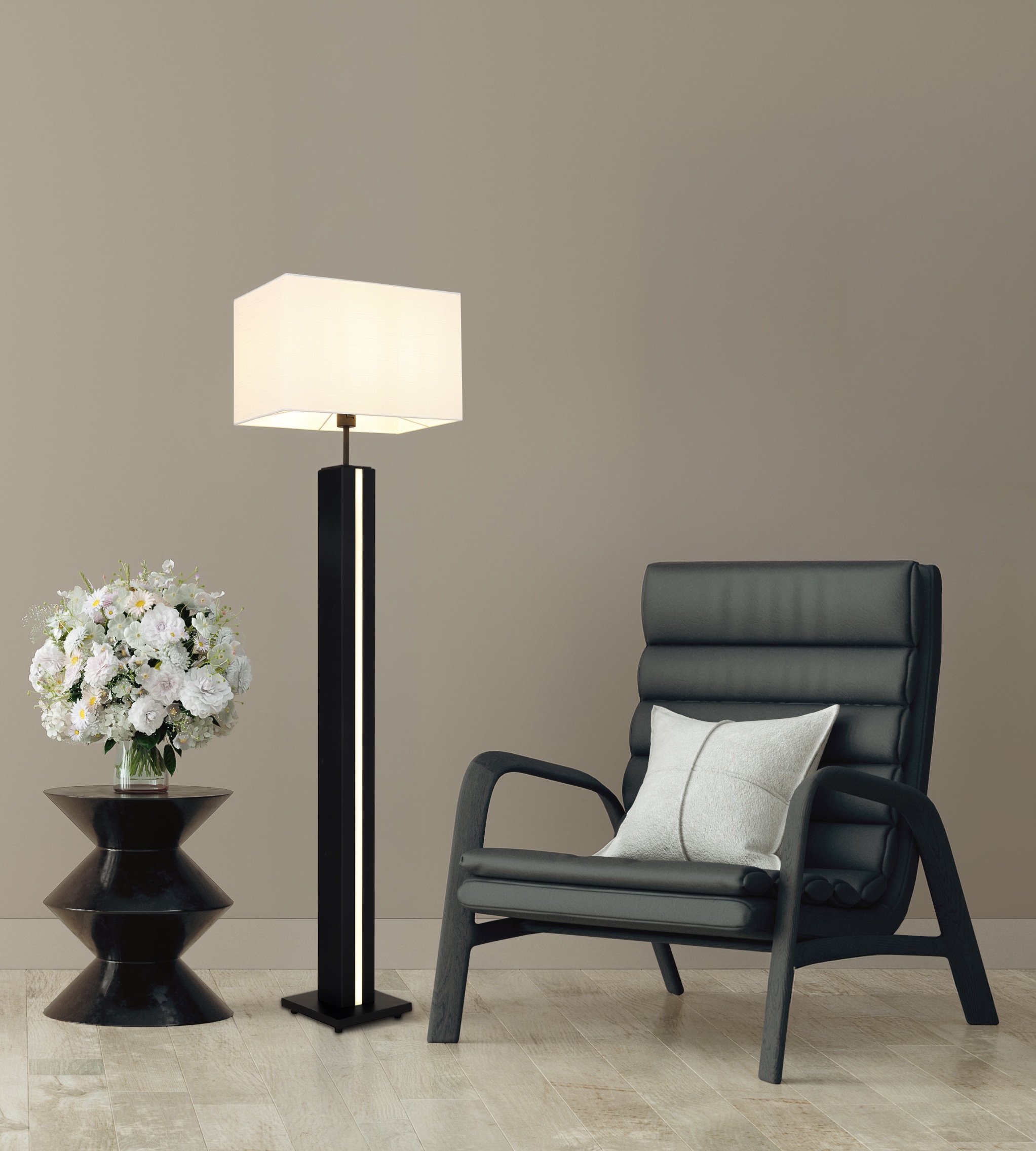 NOWA Stehlampe »FOREST« E27 1 Stk. Touchdimmer, LEDs im Sockel separat schaltbar