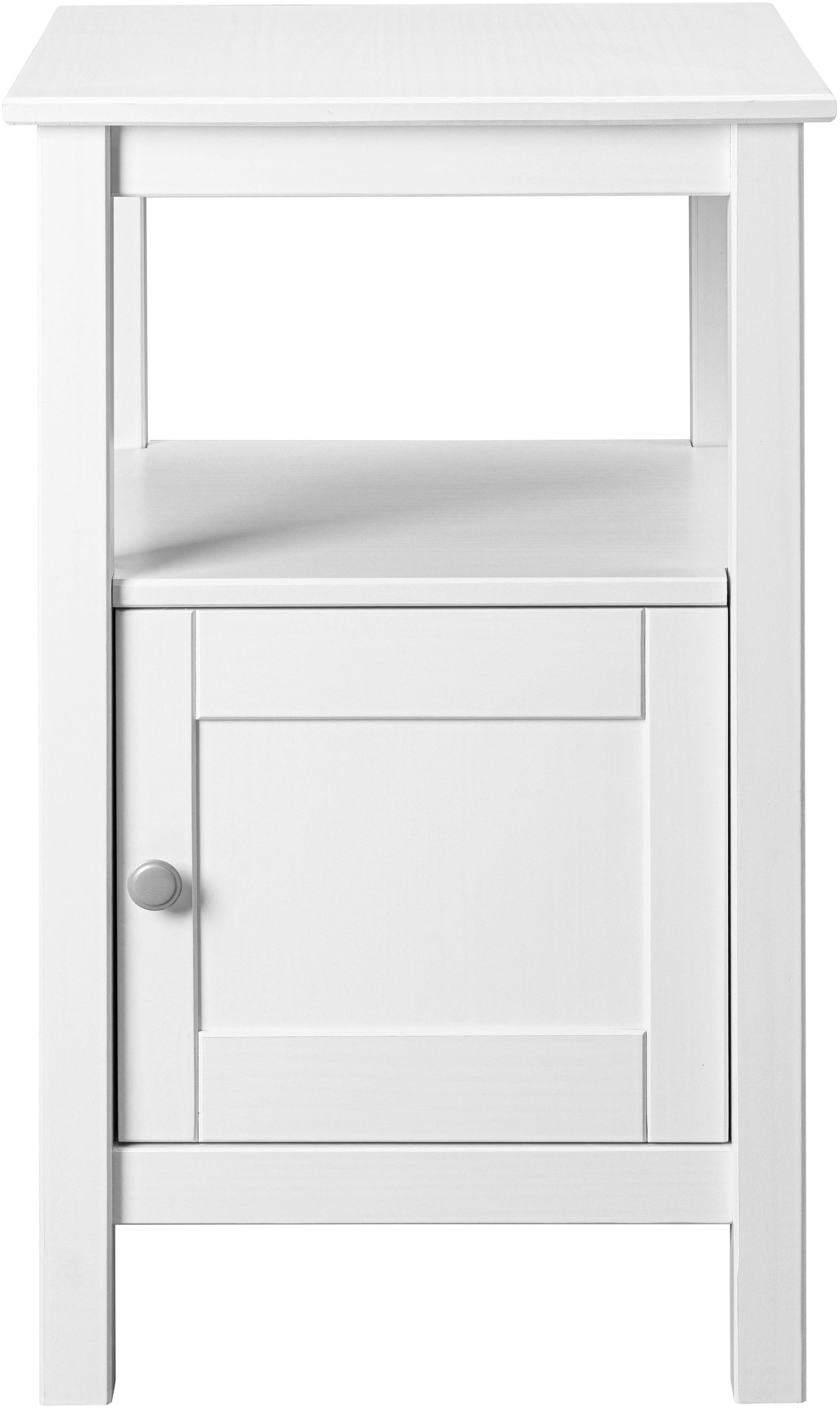Inter Link Beistelltisch »Pinora aus massiver Kiefer, weiss lackiert, 45 x 45 x 76 cm« 1 Stk. tlg. Ablagetisch im modernem Skandi Look, mit Tür