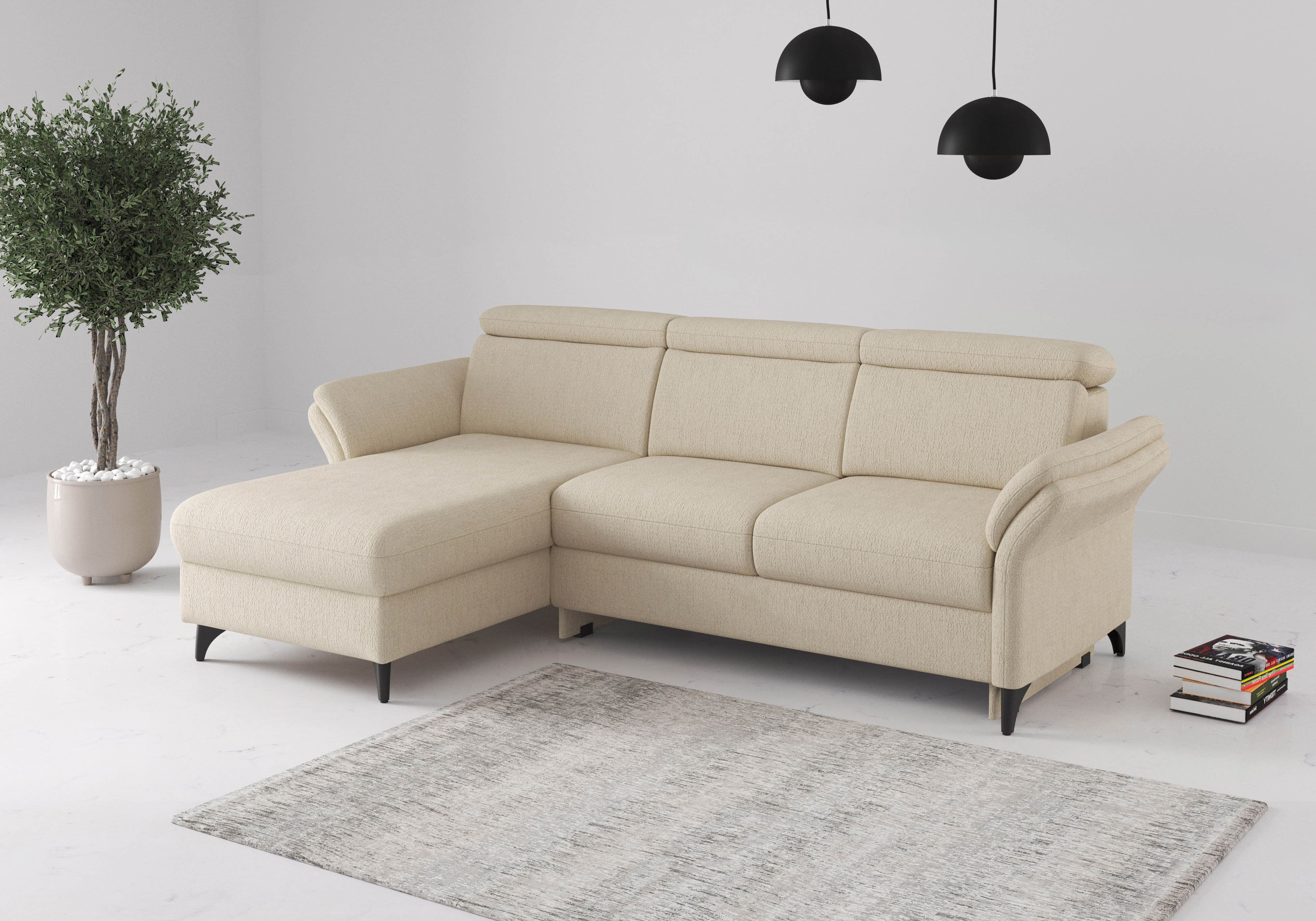 sit&more Ecksofa "Glendale, L-Form" inkl. Kopfteilverstellung, wahlweise mit Vorziehsitz und Bettkasten