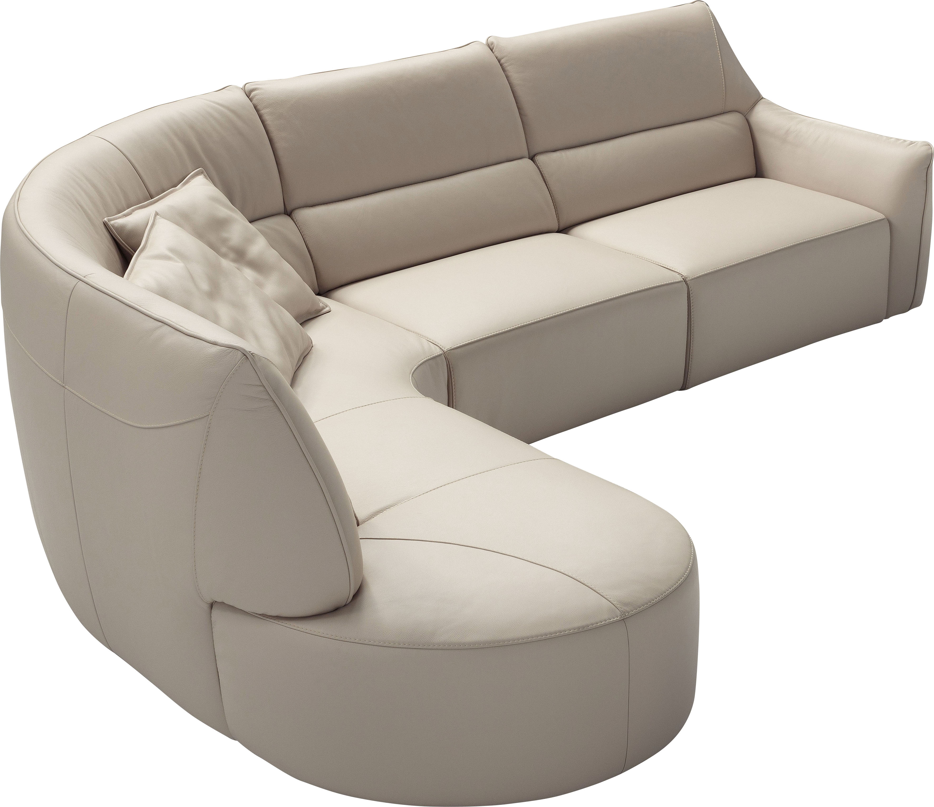 Egoitaliano Ecksofa "Puffy, extravagant & edel, Retro Designsofa, hoher Sitzkomfort, L-Form" mit Ottomane, wahlweise mit und ohne elektrischer Relaxfunktion