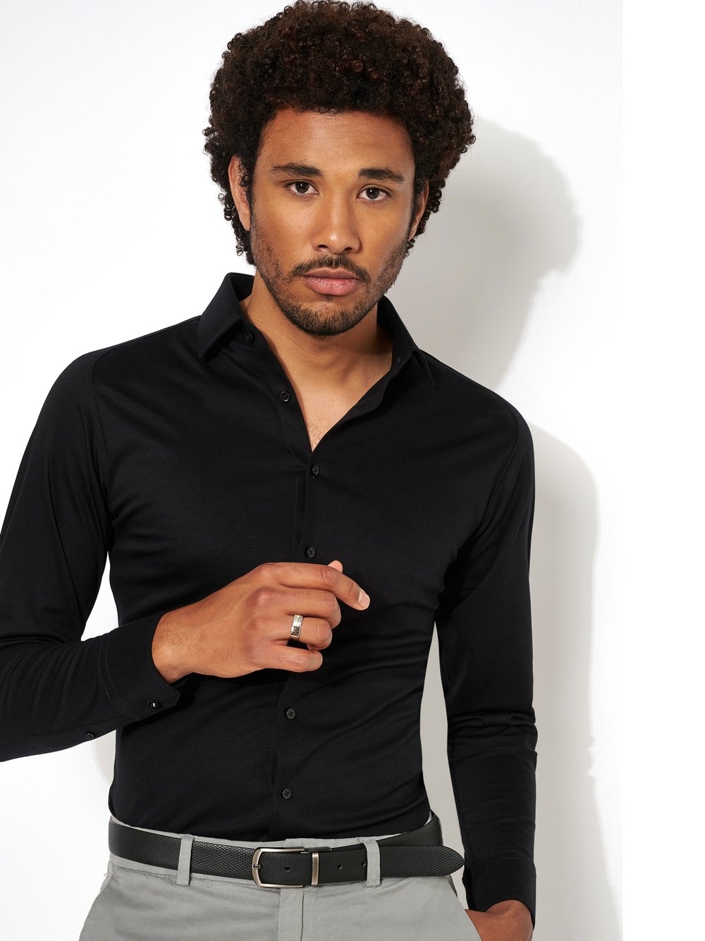 DESOTO Langarmhemd "Jerseyhemd Casual Kent" günstig online kaufen