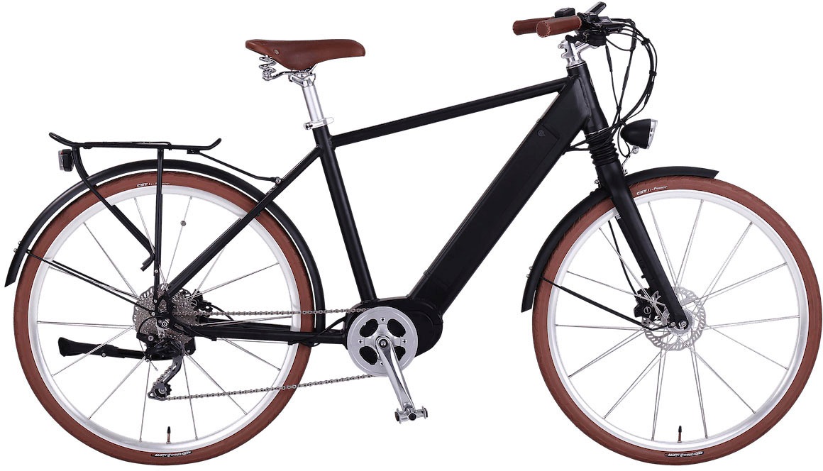 eGO Movement E-Bike "Classic 25 Cäsar Herren 54 cm Schwarz 28"", 10 Gang, Shimano, Deore, Mittelmotor 250 W, Pedelec, El