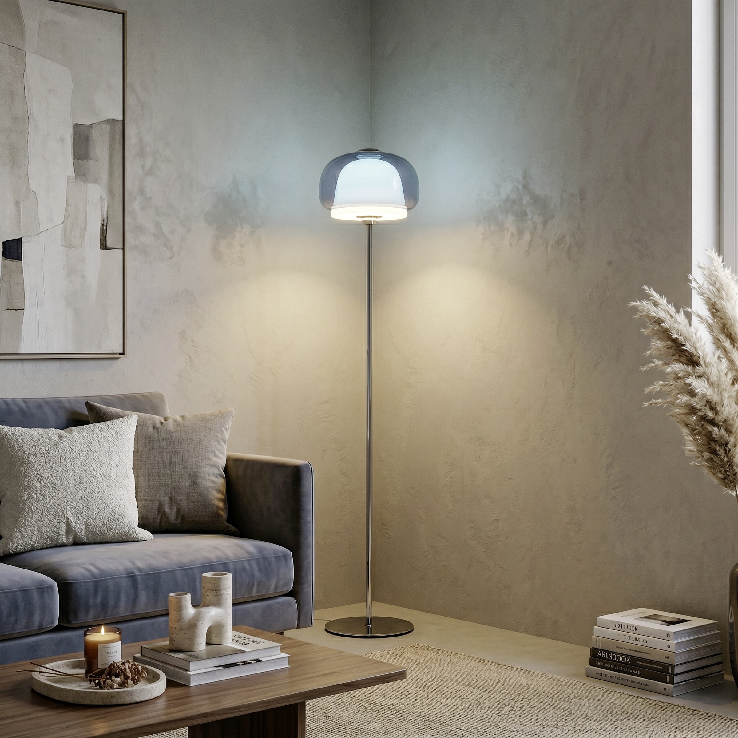 EGLO LED Stehlampe »BELOMONTEJO« E27 1 Stk. mit Schalter chrom, Glas, Höhe 157,5 cm, Ø 30 cm
