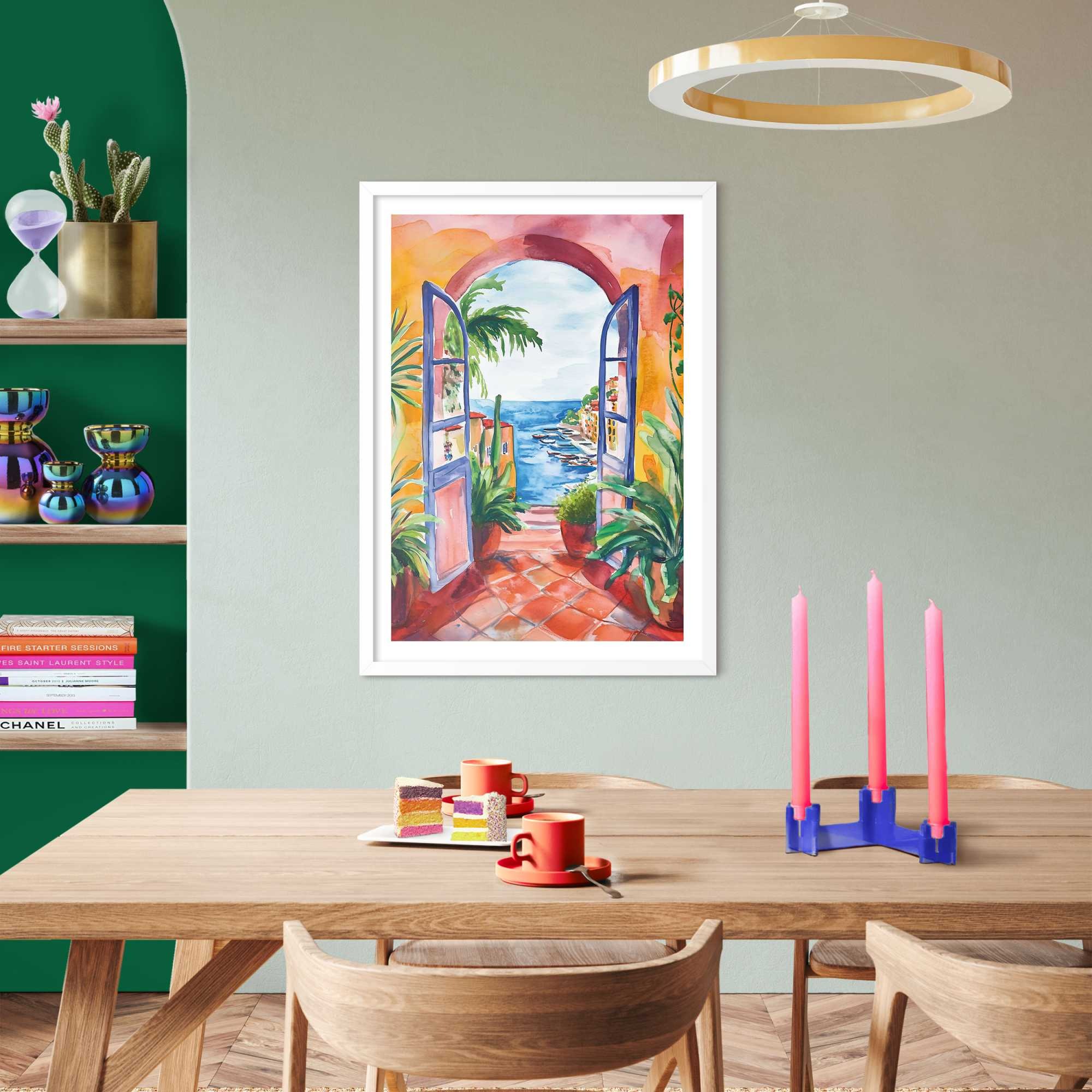 Reinders Poster "Sommerbalkon", Wohnzimmer - Mehrfarbig - MDF - Landschafte günstig online kaufen