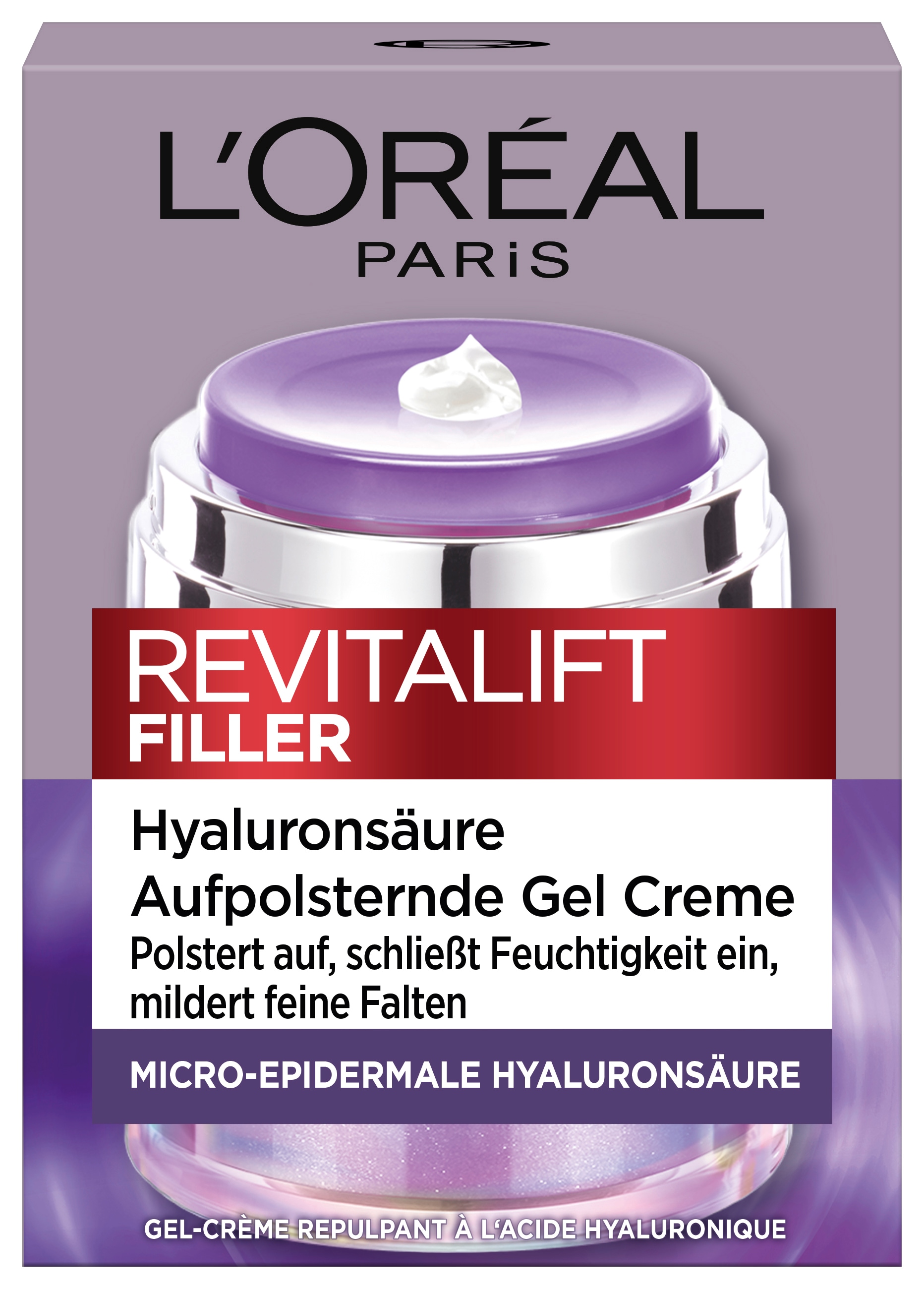 L'ORÉAL PARIS Gesichtsgel »REVITALIFT FILLER GEL-CREME« mit Hyaluron, polstert auf und mildert feine Falten