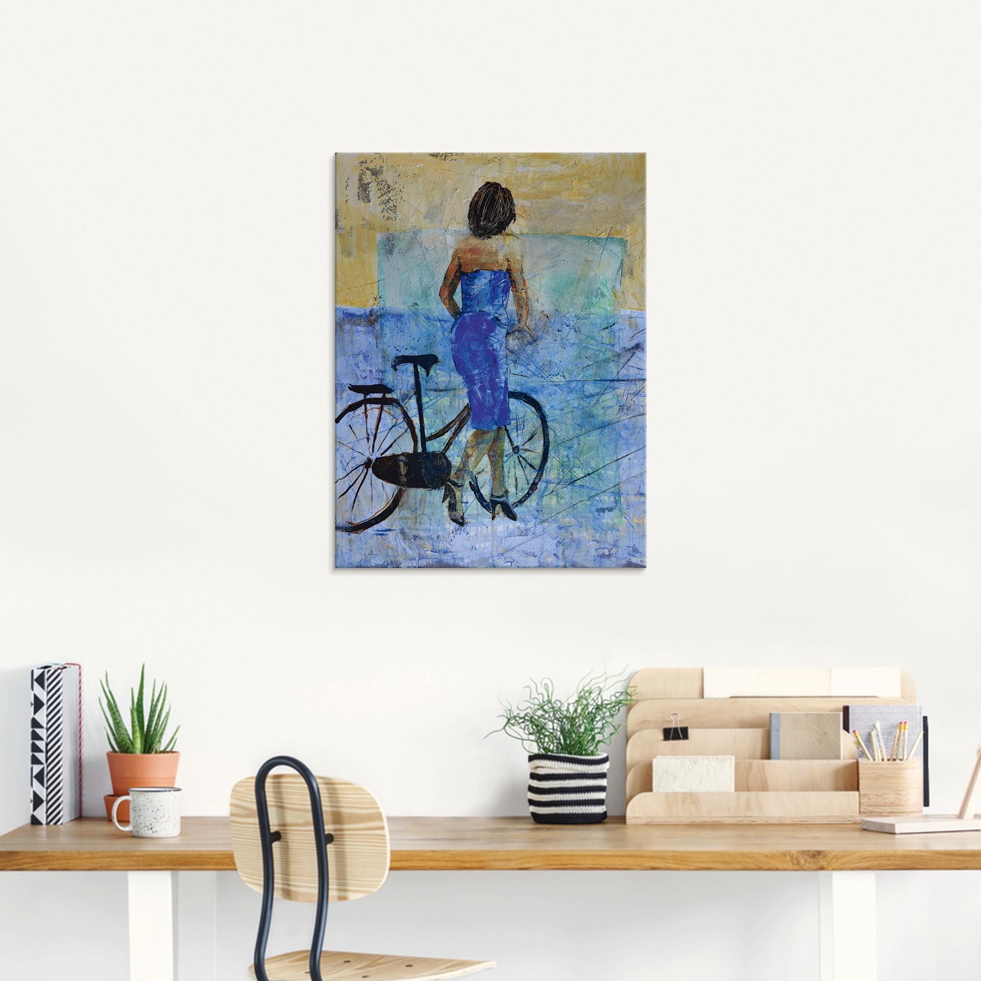 Artland Glasbild »Ein Mädchen mit einem Fahrrad«, Frau, (1 St.), in verschiedenen Größen