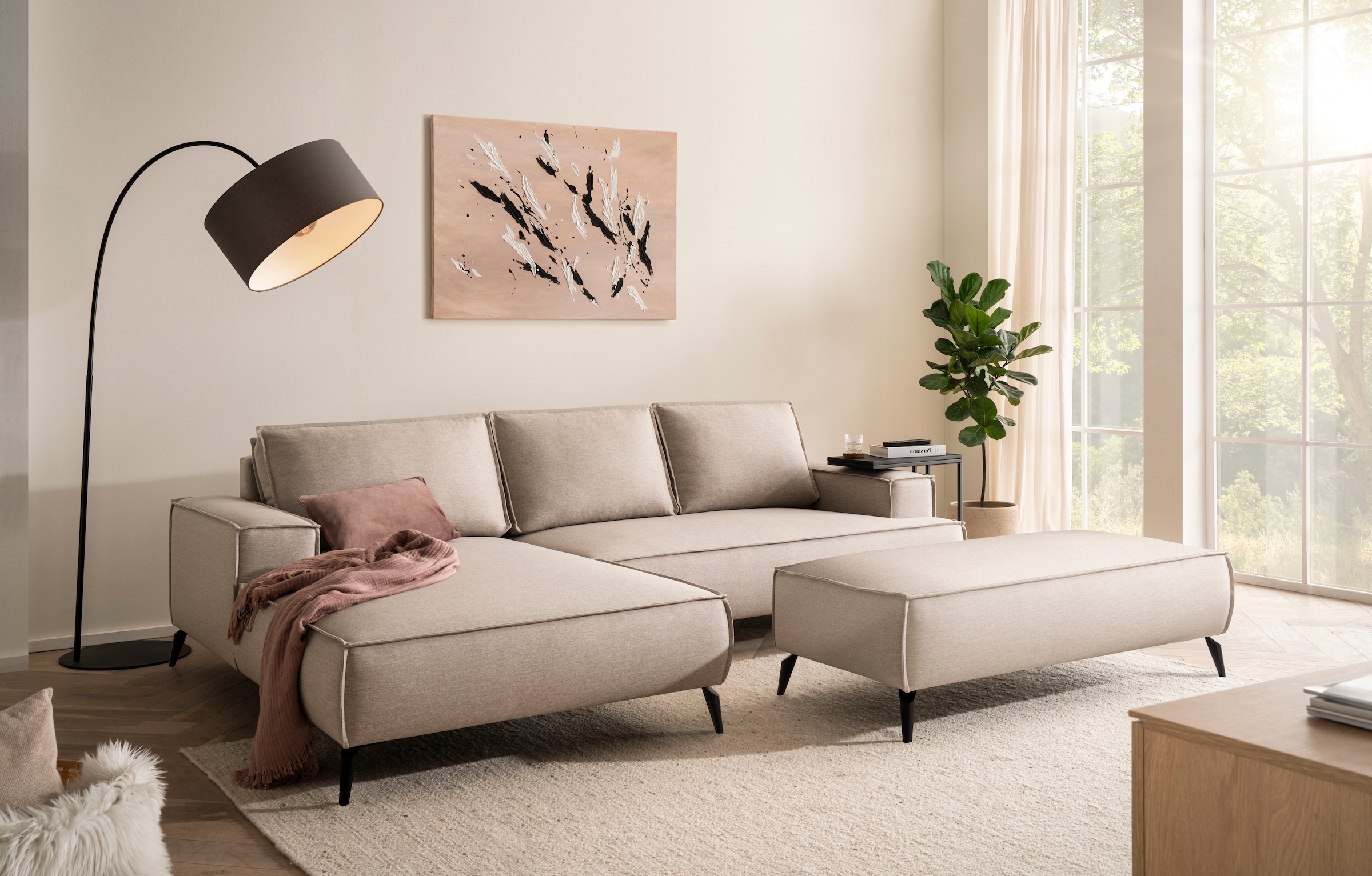 Home affaire Sitzgruppe "TVINNU, Polsterecke L-Form, Schlaffunktion, mit Ho günstig online kaufen