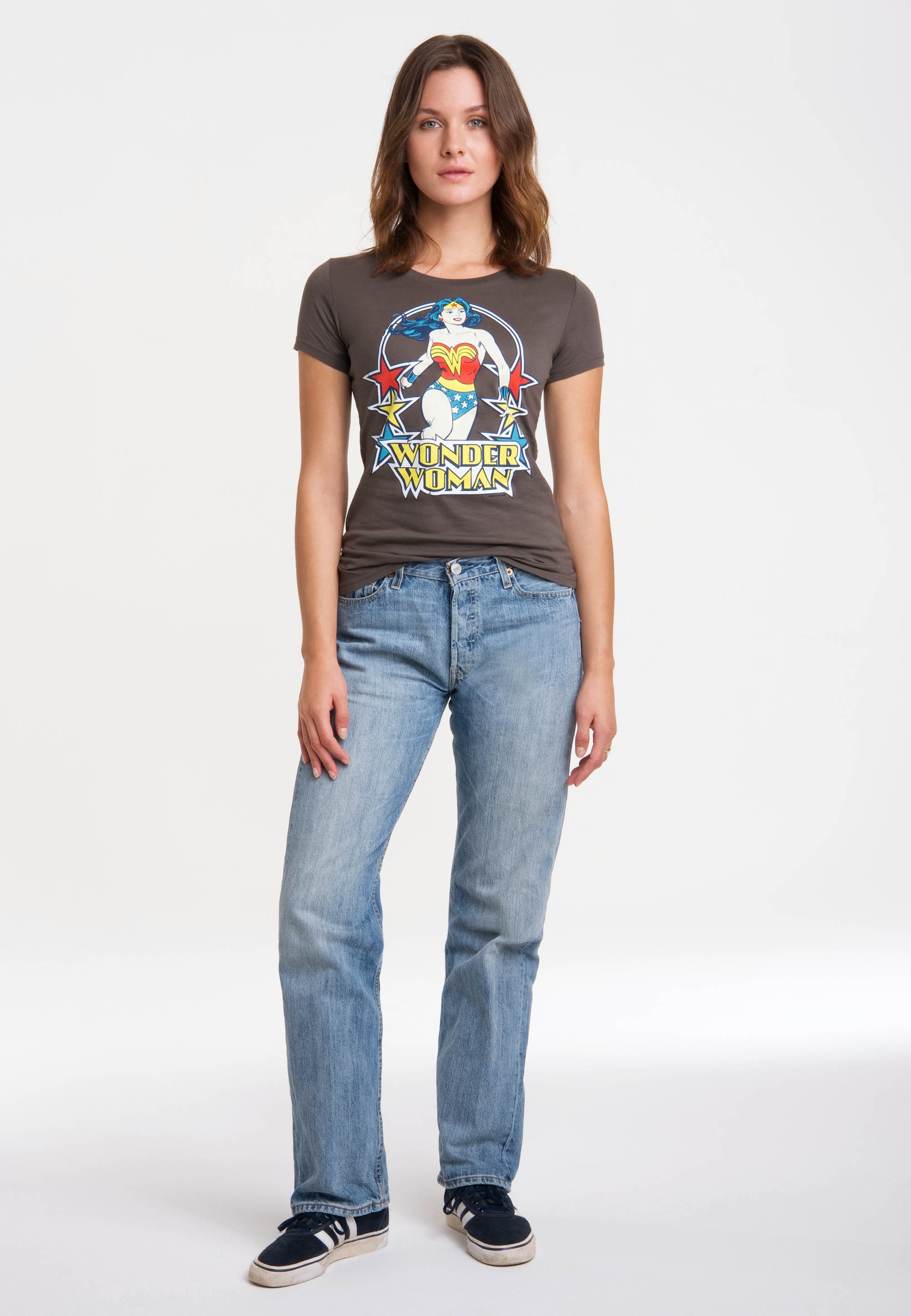 LOGOSHIRT T-Shirt »Print DC Comics Wonder Woman Stars«, mit lizenziertem Print