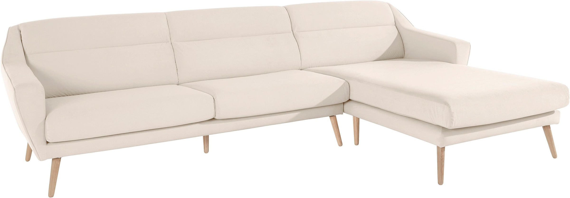 Thumbnail - OTTO home Ecksofa "Bille L-Form" mit Naht im Rückenkissen und Beinen aus Eichenholz