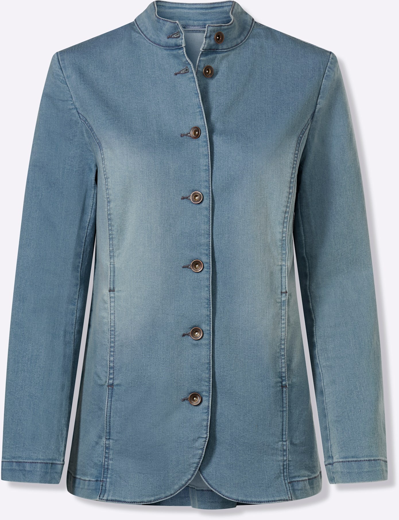 Jeansjacke CLASSIC BASICS, Herren, Gr. 38, blau, bleached, 81% Baumwolle, 17% Polyester, 2% Elasthan, Jacken Jeansjacke 3