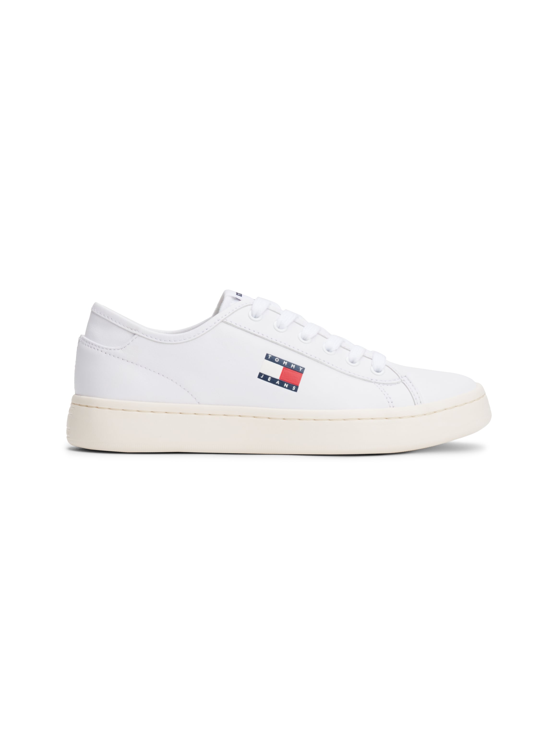 Tommy Jeans Plateausneaker »TJW LIGHTWEIGHT COURT SNEAKER«, Freizeitschuh, Halbschuh, Schnürschuh mit plakativer Logoflag