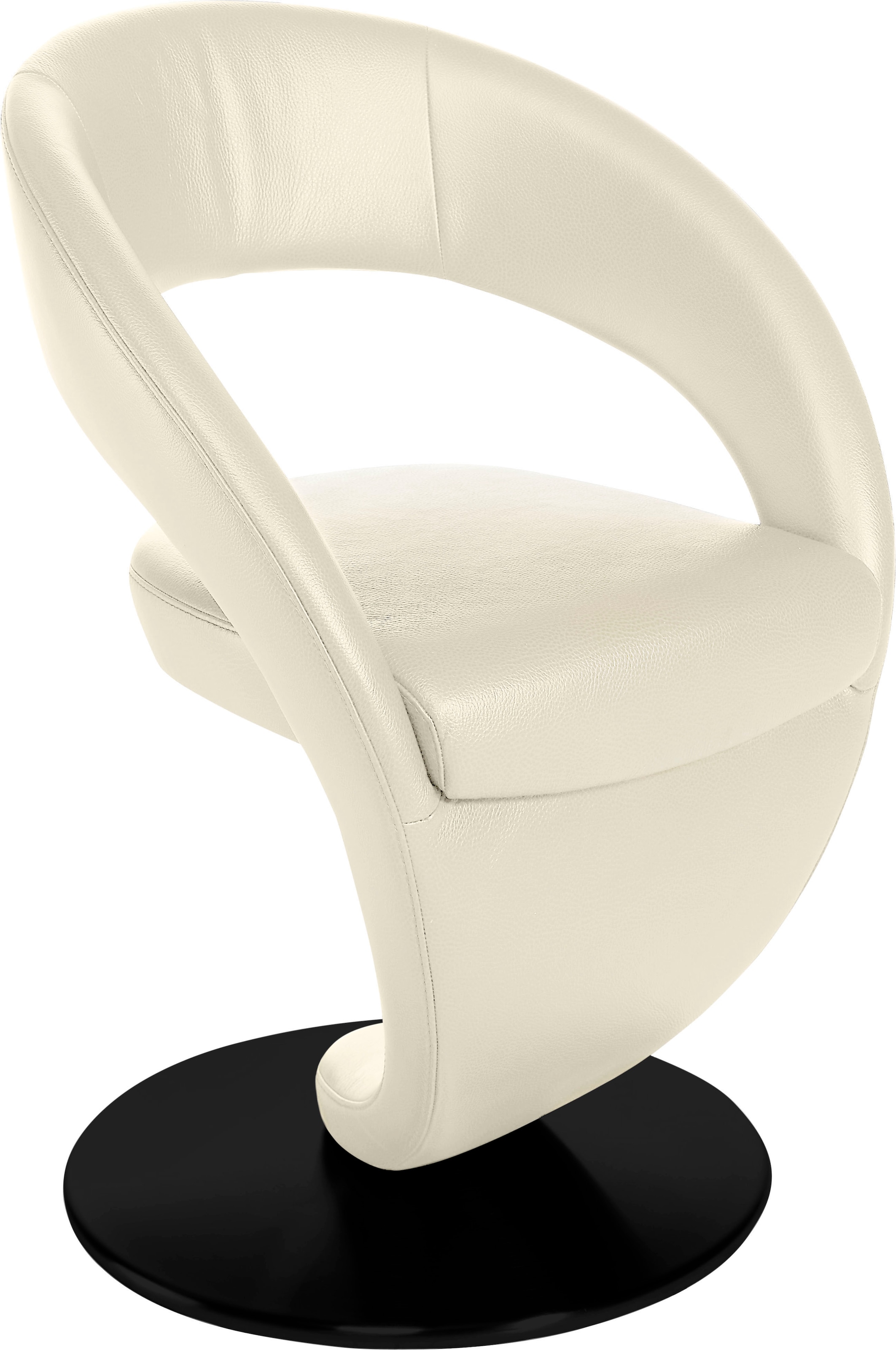 K+W Komfort & Wohnen Esszimmerstuhl "Wave, Drehstuhl" () Design-Drehstuhl, schwarzer Drehteller