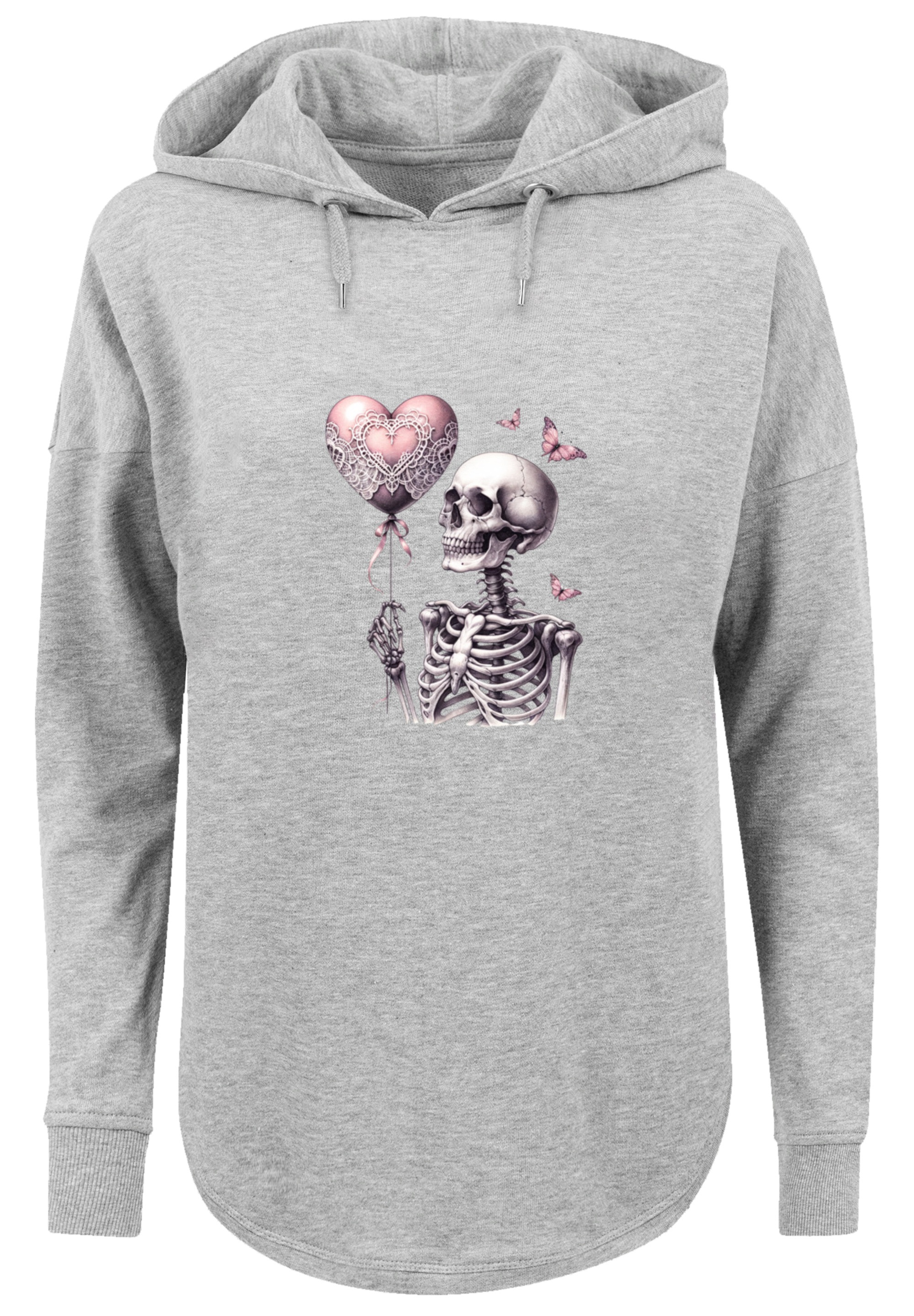 F4NT4STIC Kapuzenpullover »Skelett hält Herzballon«, Premium Qualität