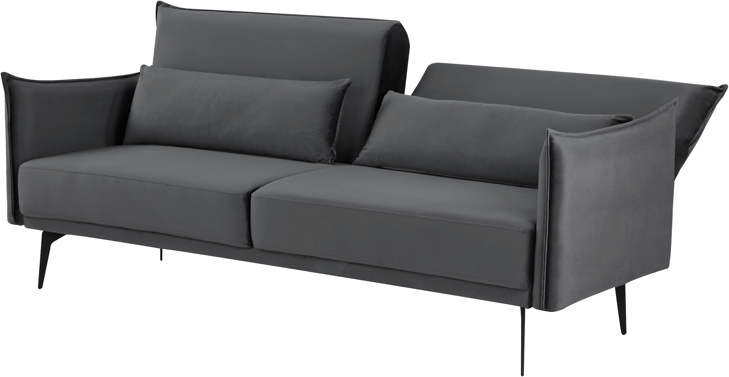 INOSIGN Schlafsofa »TULARE, 204 cm, klappbarer 3-Sitzer mit verstellbarer Rückenlehne,«, Schlaffunktion, Velvet-Samtvelours u. Webstoff