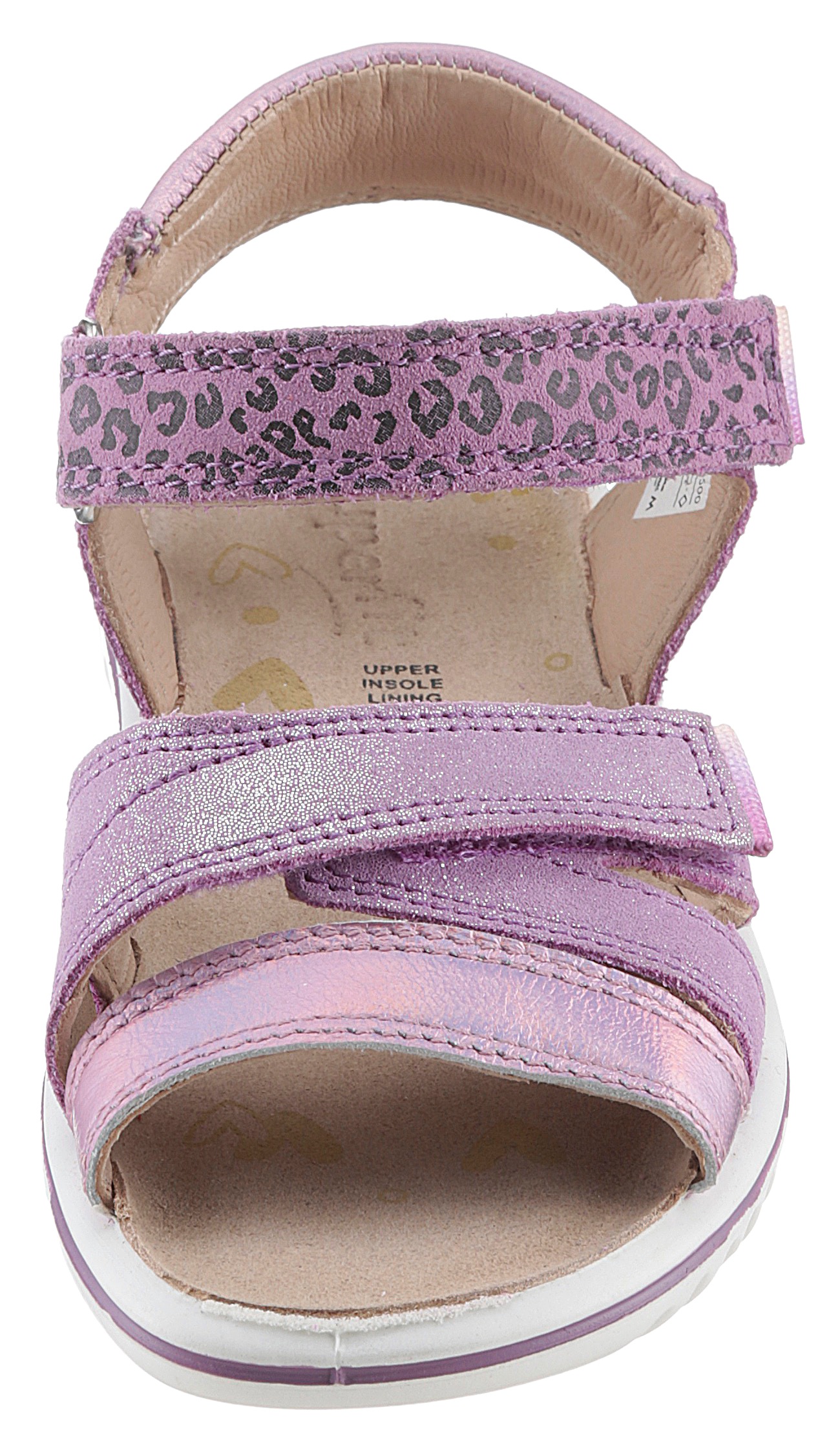 Superfit Sandale »SPARKLE WMS: mittel«, Sandalette mit coolem Leo-Muster, Größenschablone zum Download