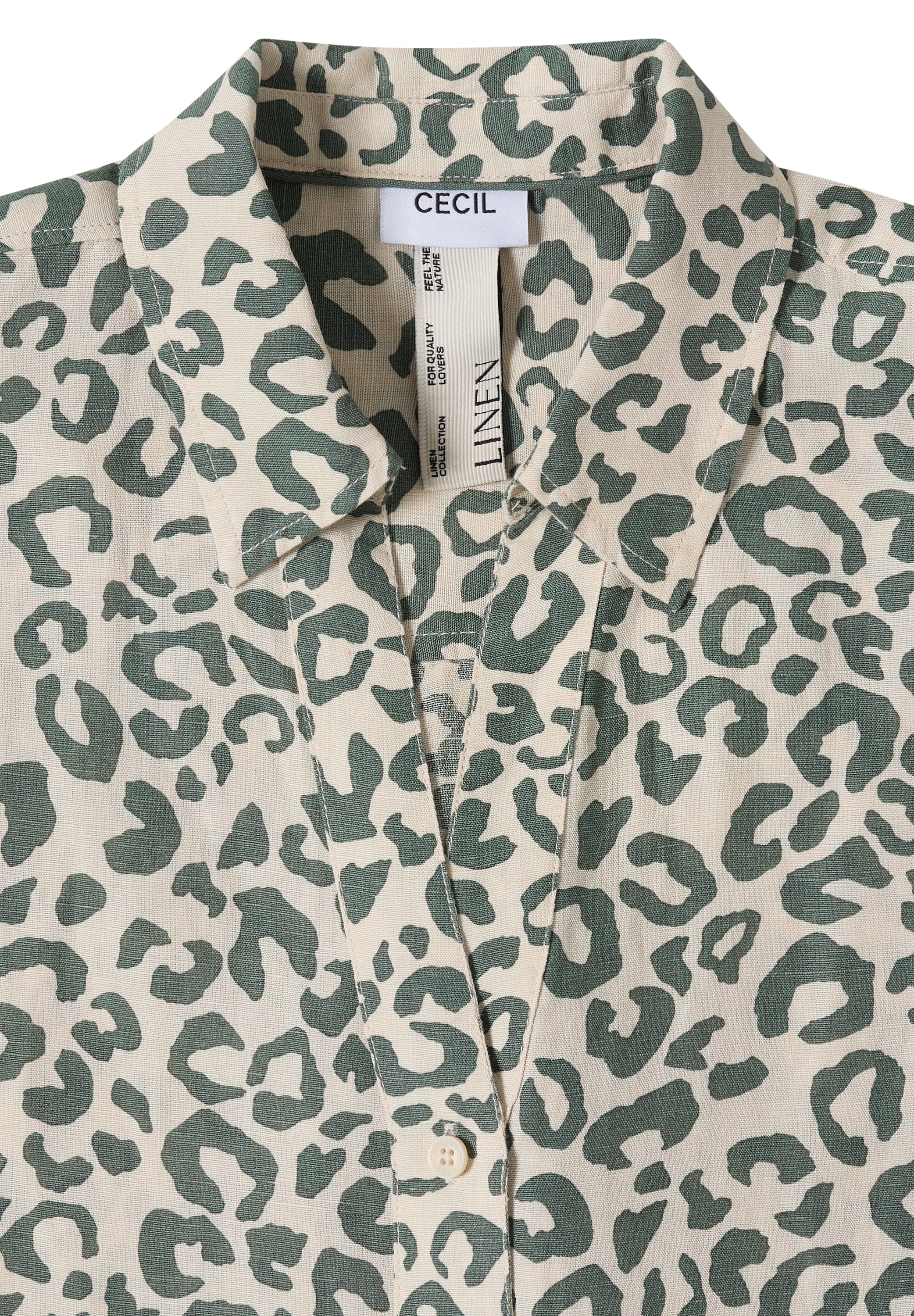 Cecil Kurzarmbluse mit allover Leoprint
