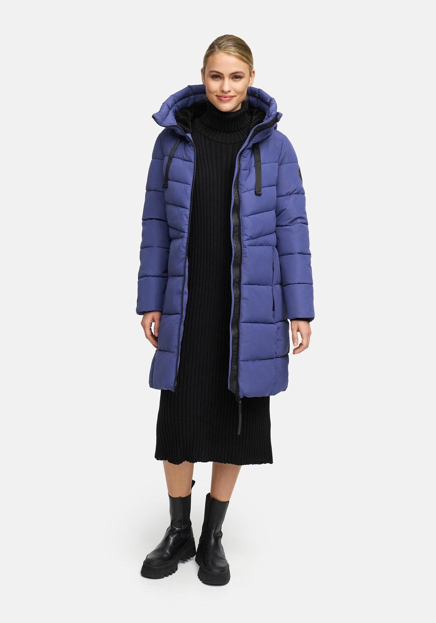 Marikoo Winterjacke »Natsukoo XVI«, Stepp Mantel mit großer Kapuze