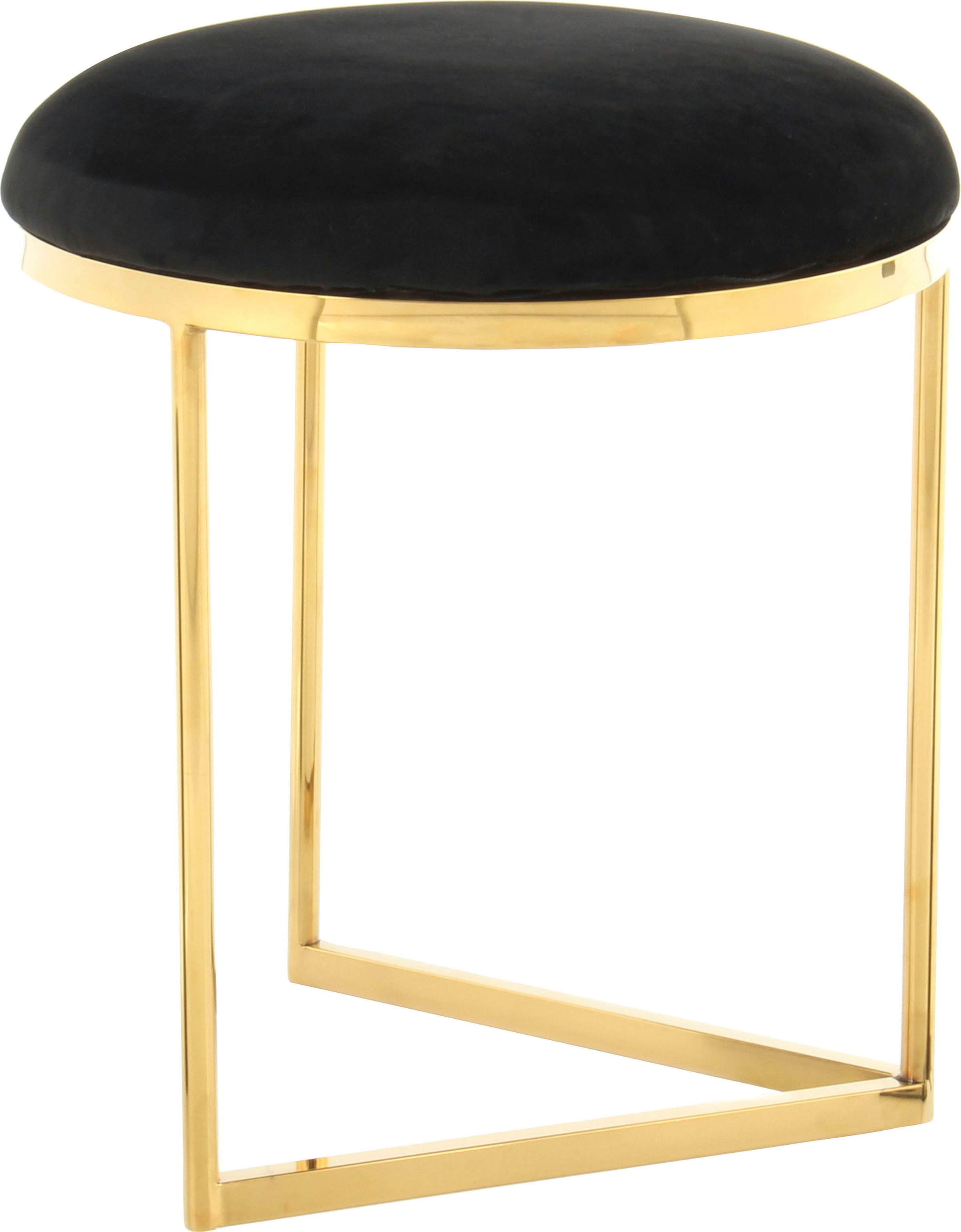 Kayoom Sitzhocker »Hocker Wynona 325, in stilvollem Design, mit dreieckiger Grundform«, (1 St.), glamourös, hochwertig, mit gepolsterter Sitzfläche in runder Form
