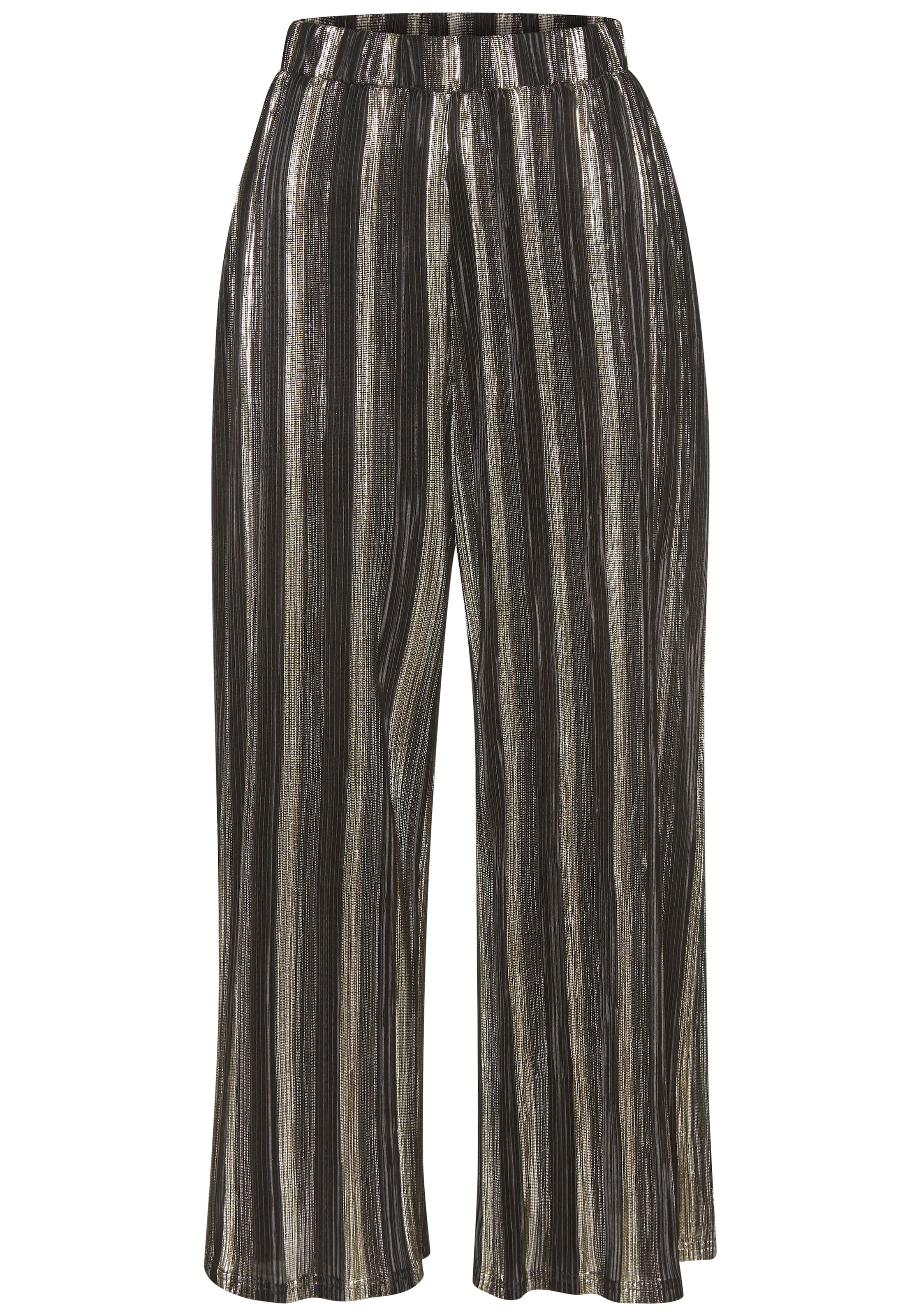 LASCANA Palazzohose, mit goldfarbenem Streifendruck, Partyhose, festlich