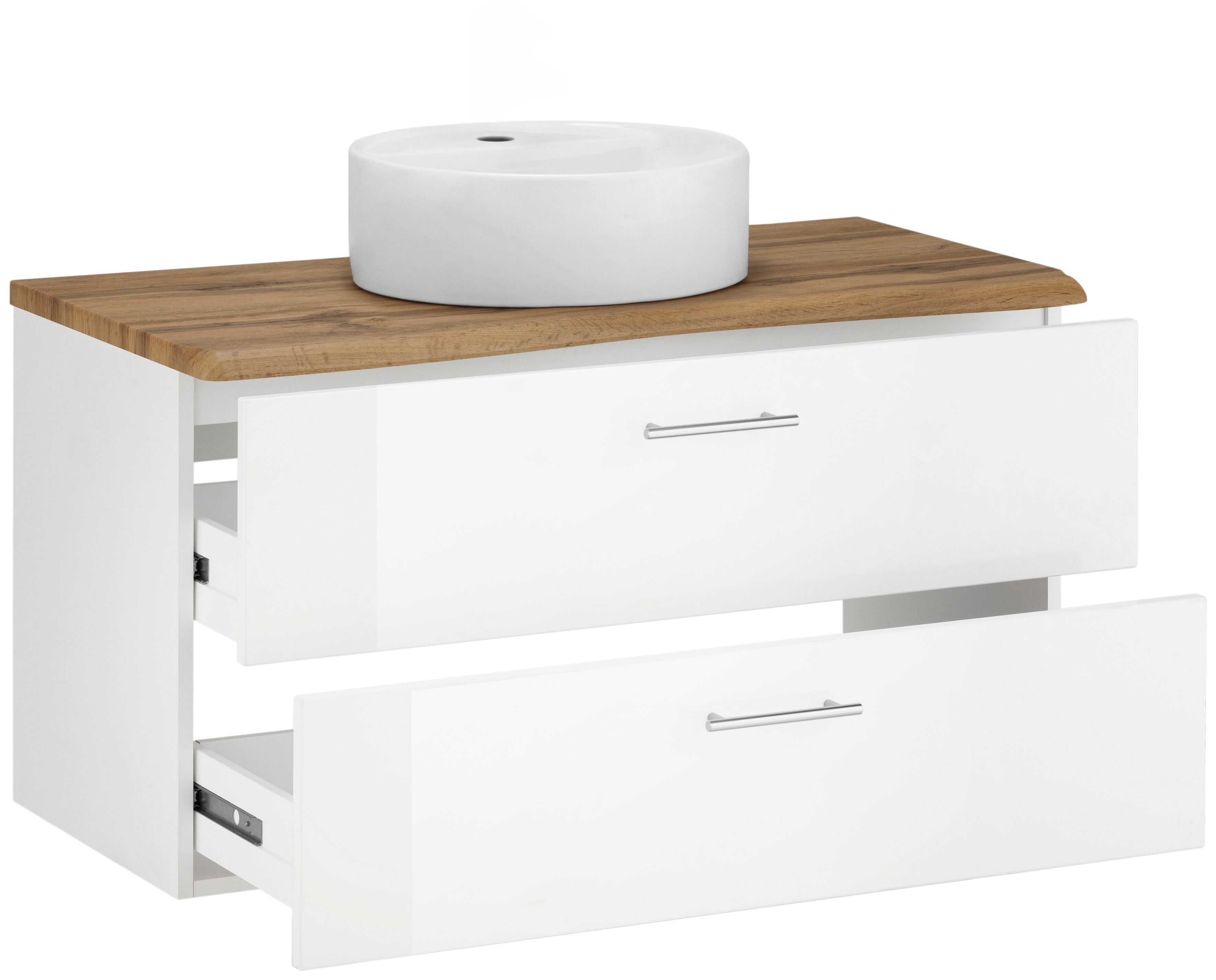 Thumbnail - welltime Waschtisch "Trento in verschiedenen Ausführungen Unterschrank inkl. Waschbecken" Badmöbel in Breite 100 cm, Was...