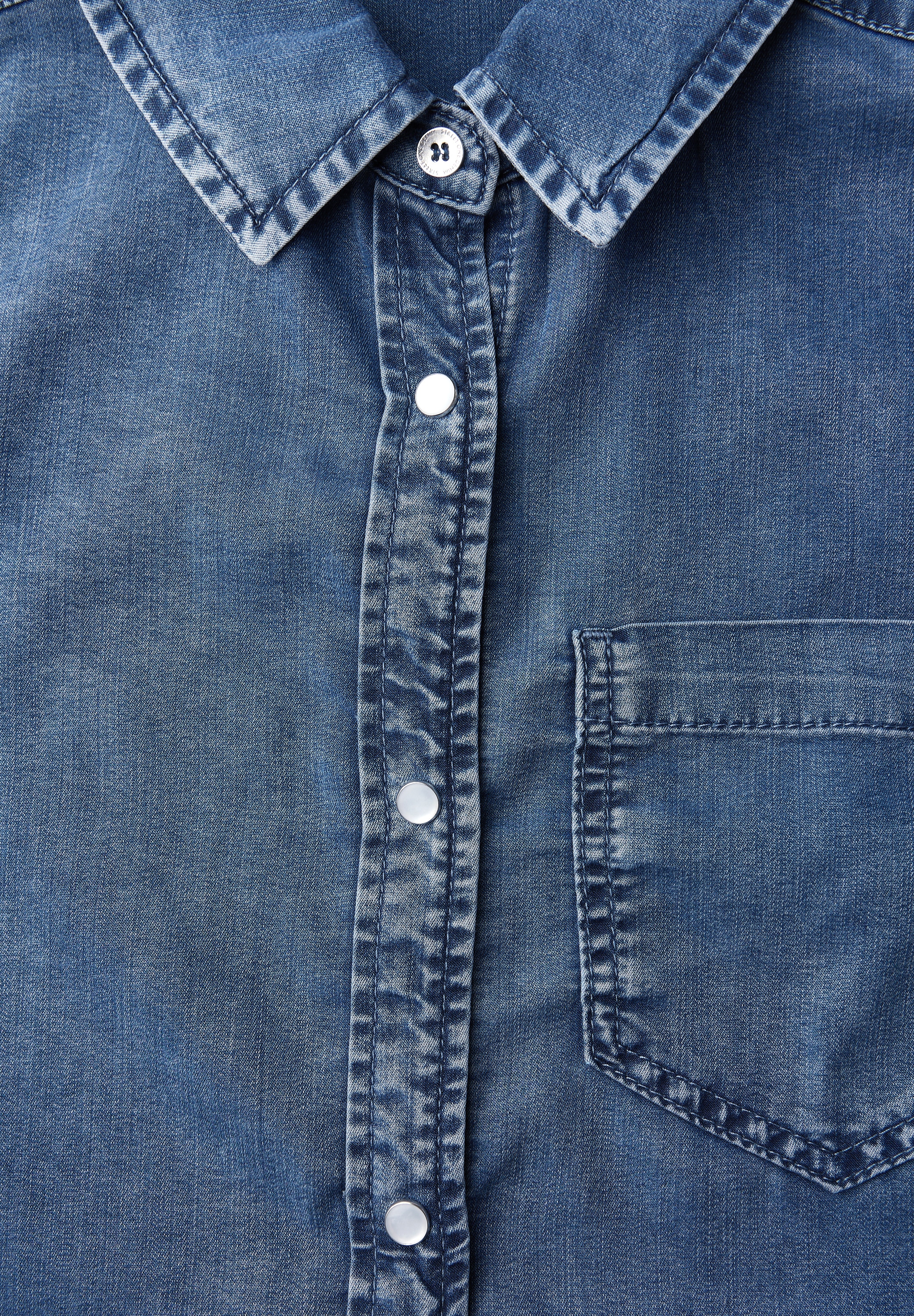 STREET ONE Jeansbluse, mit Brusttasche