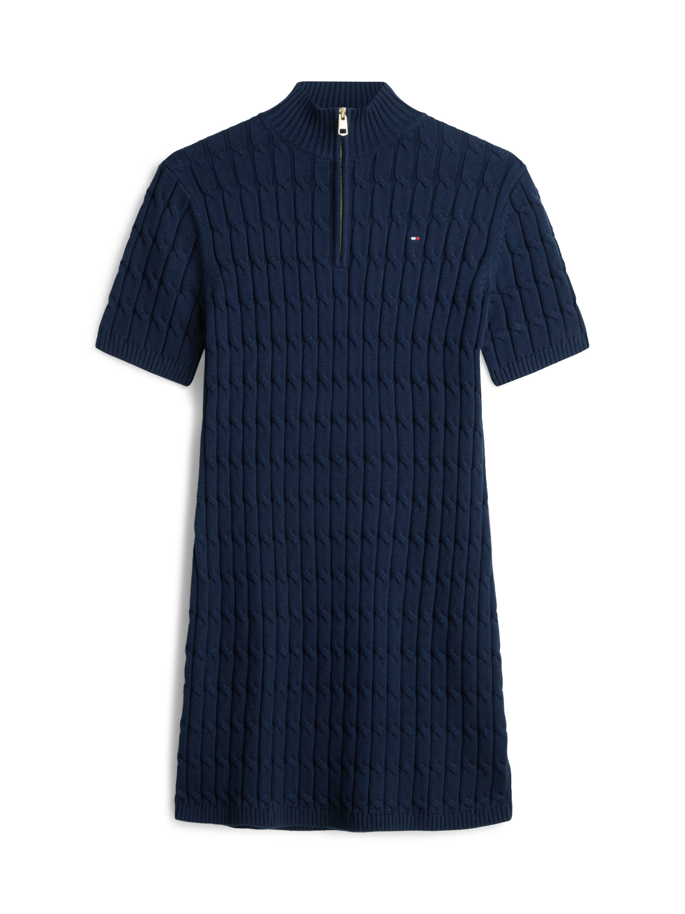 Tommy Hilfiger Minikleid »CO CABLE MID GG SHIFT MK DRESS« mit Zopfmuster