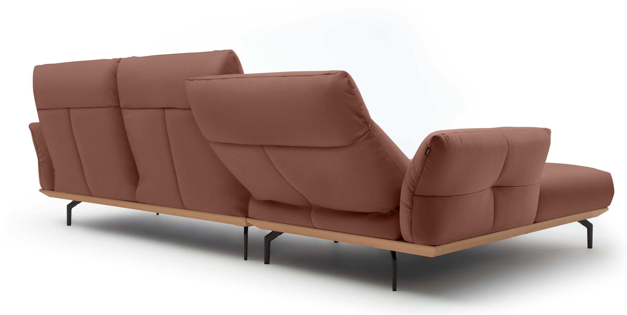 Creation BY ROLF BENZ Ecksofa »CR.460«, Sockel in Eiche, Winkelfüße in Umbragrau, Breite 318 cm