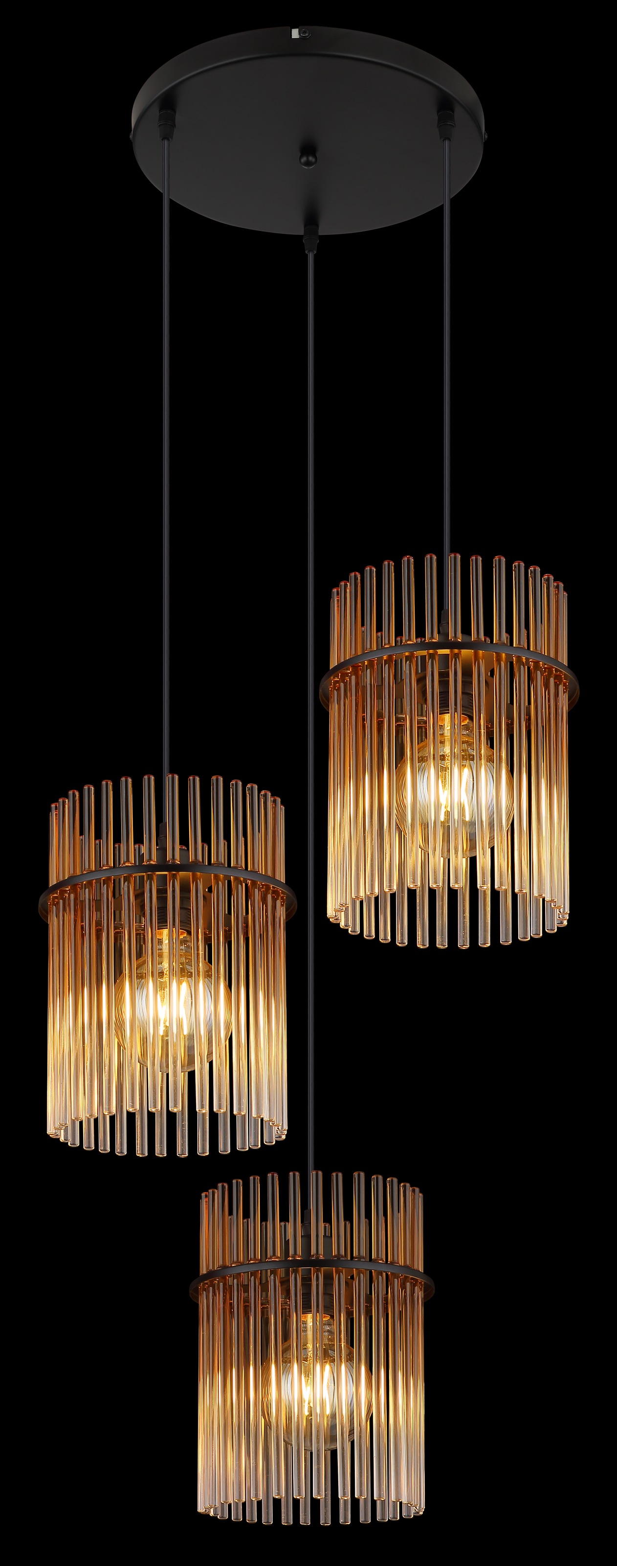 GLOBO LIGHTING Hängeleuchte »GORLEY« E27 1 Stk. Hängelampe Glasstäbe amber klar verlaufend elegant Wohnzimmer