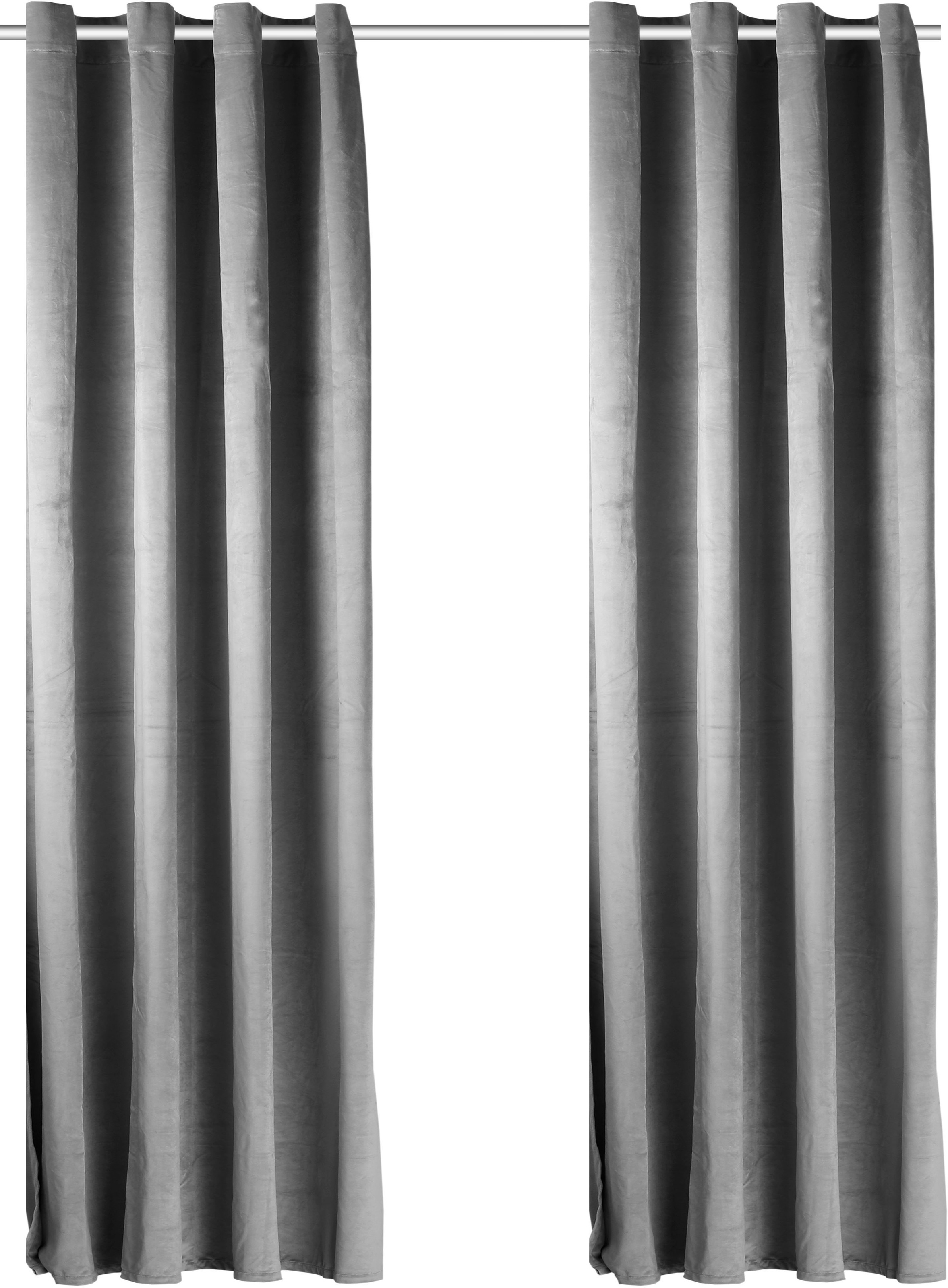 my home Vorhang "Velvet Uni" Ösen 2 Stk. tlg. Blickdichter Samt, 2-er Set, günstig online kaufen