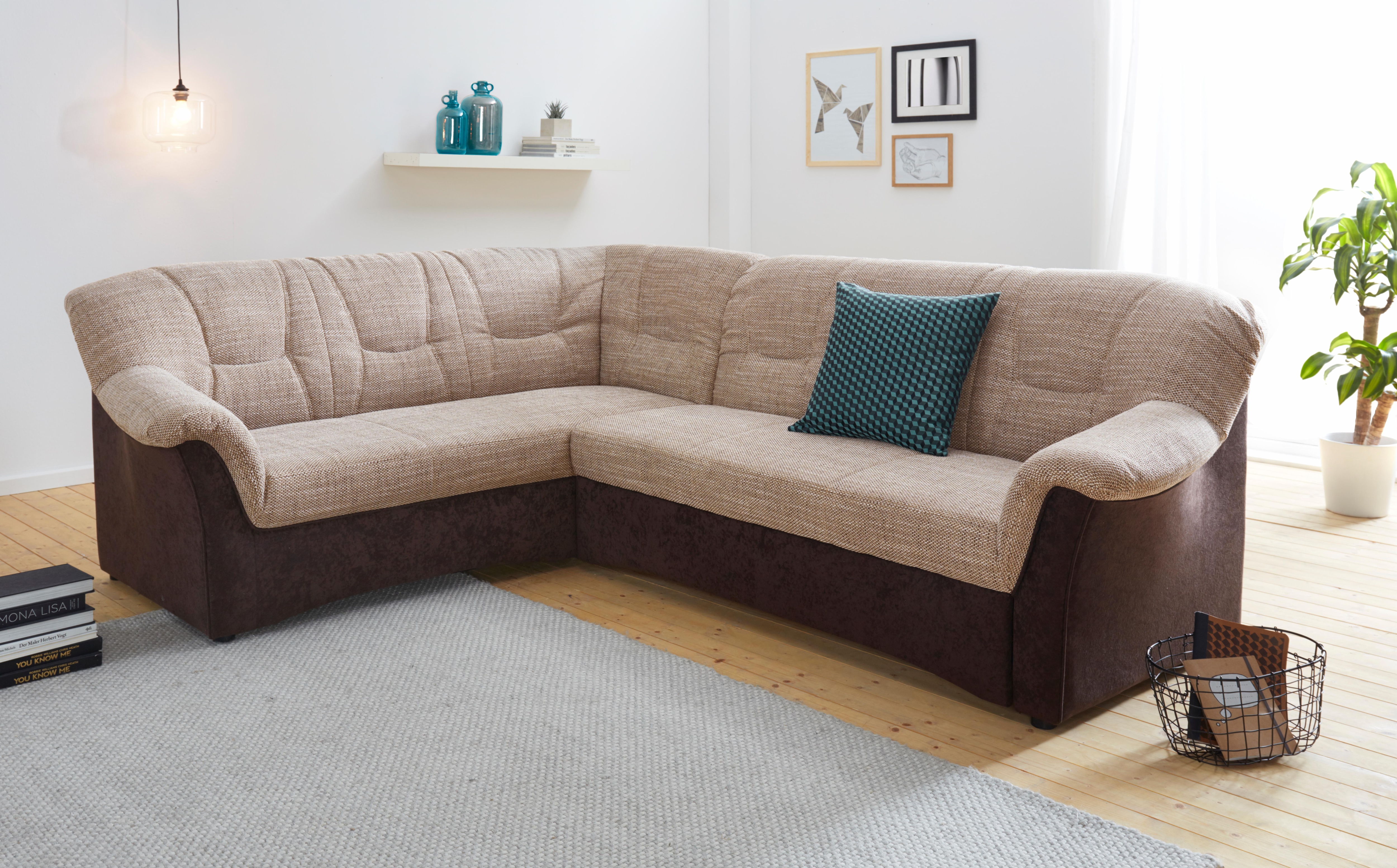 DOMO collection 1100000002199 "SARAFINA 240x190 cm, auch mit Federkern für mehr Sitzkomfort" whlw. mit Bettfunktion, elegantes Design, L-Form
