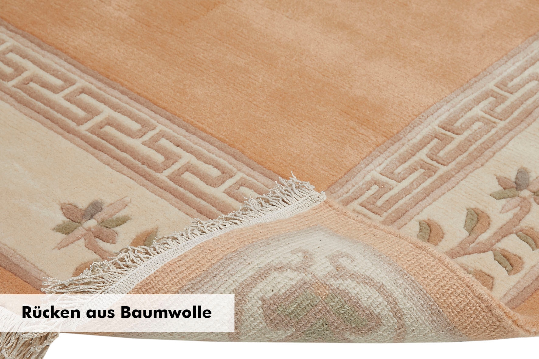 LUXOR living Wollteppich »Adour«, rechteckig, 18 mm Höhe, reine Wolle, handgeknüpft, mit Bordüre und Fransen, Wohnzimmer